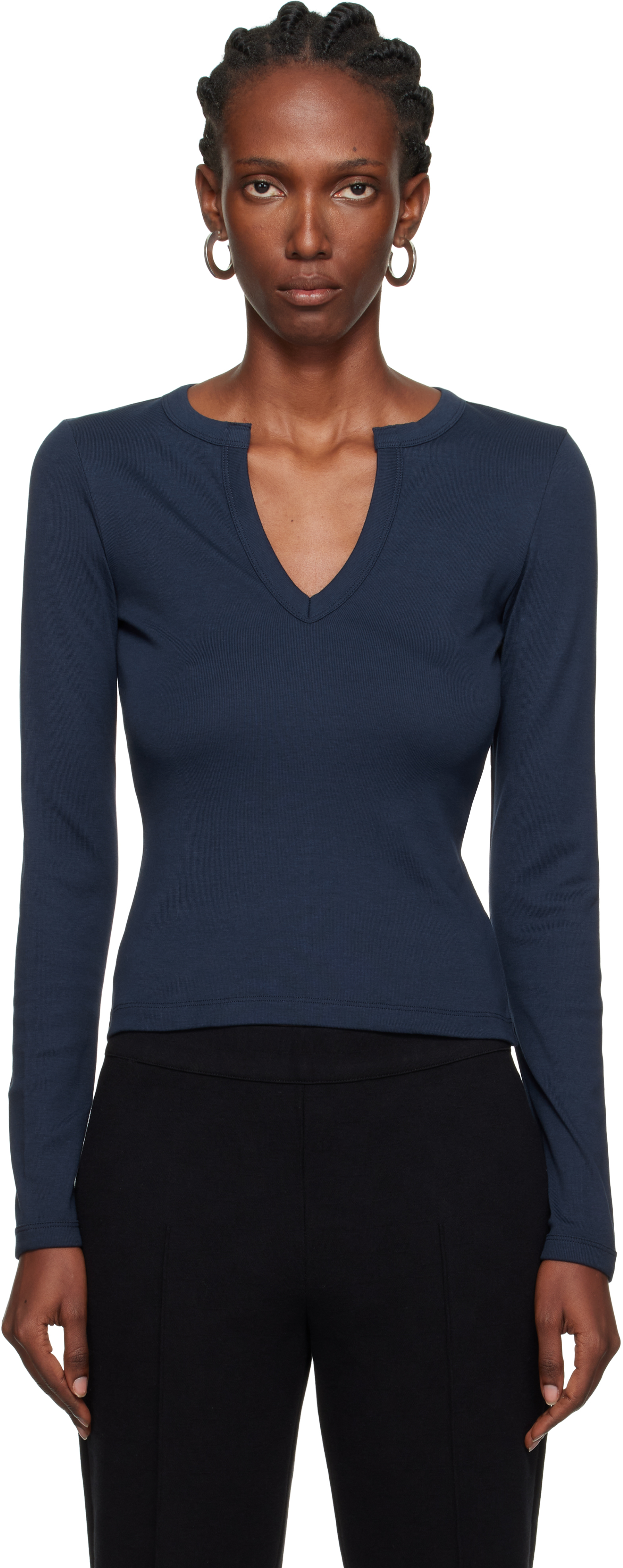 Flore Flore Navy Iman Longsleeve T-shirt In Blue