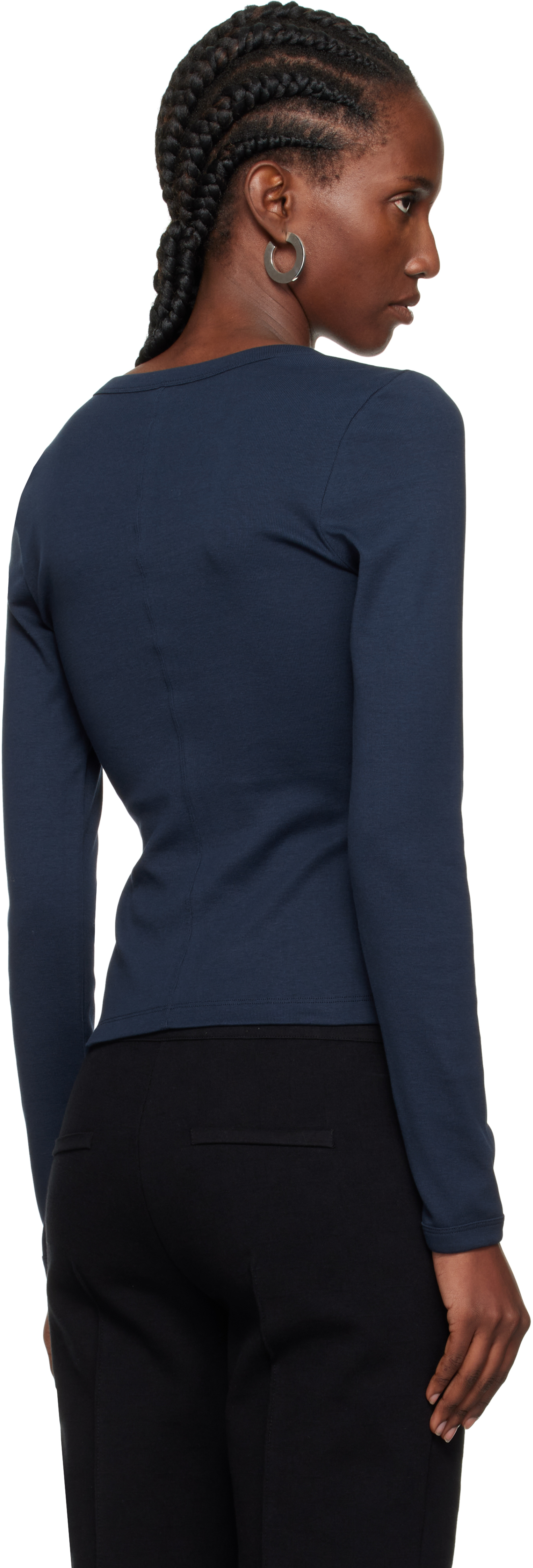 Flore Flore Navy Iman Longsleeve T-shirt In Blue