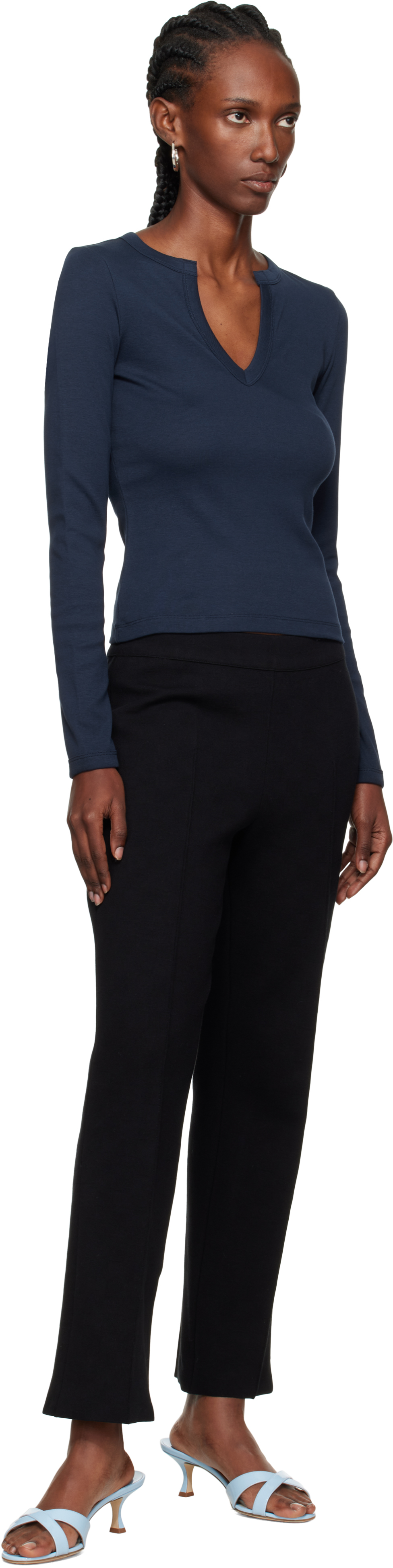 Flore Flore Navy Iman Longsleeve T-shirt In Blue
