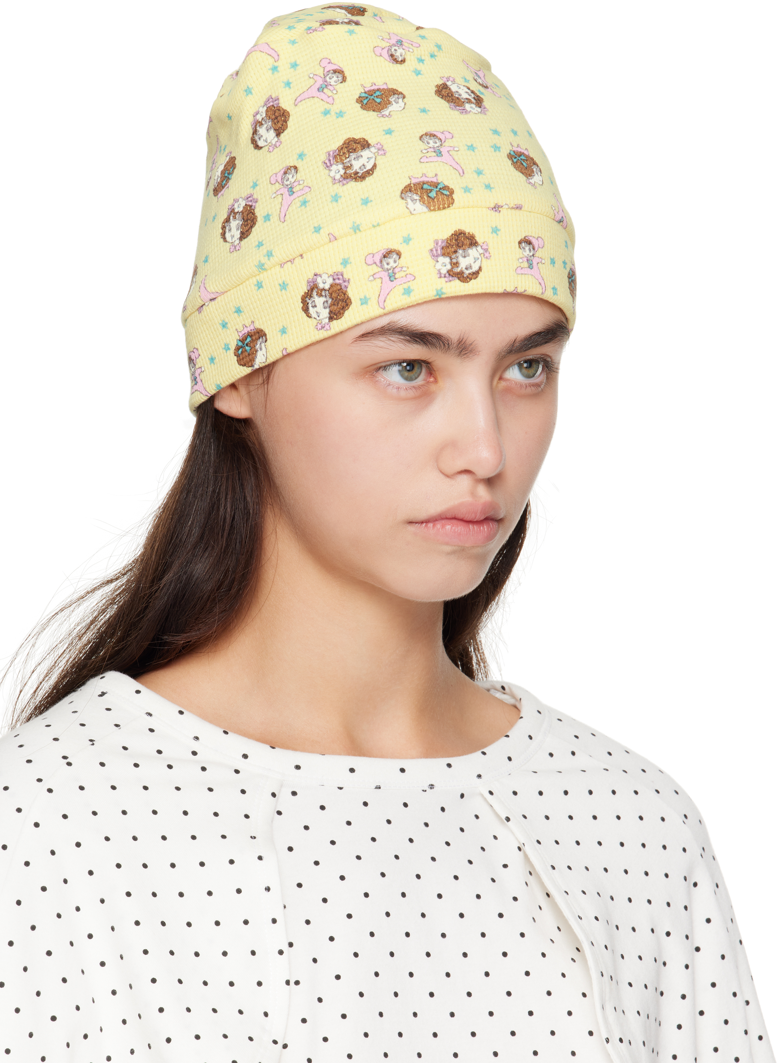 Ashley Williams Yellow Cotton Beanie