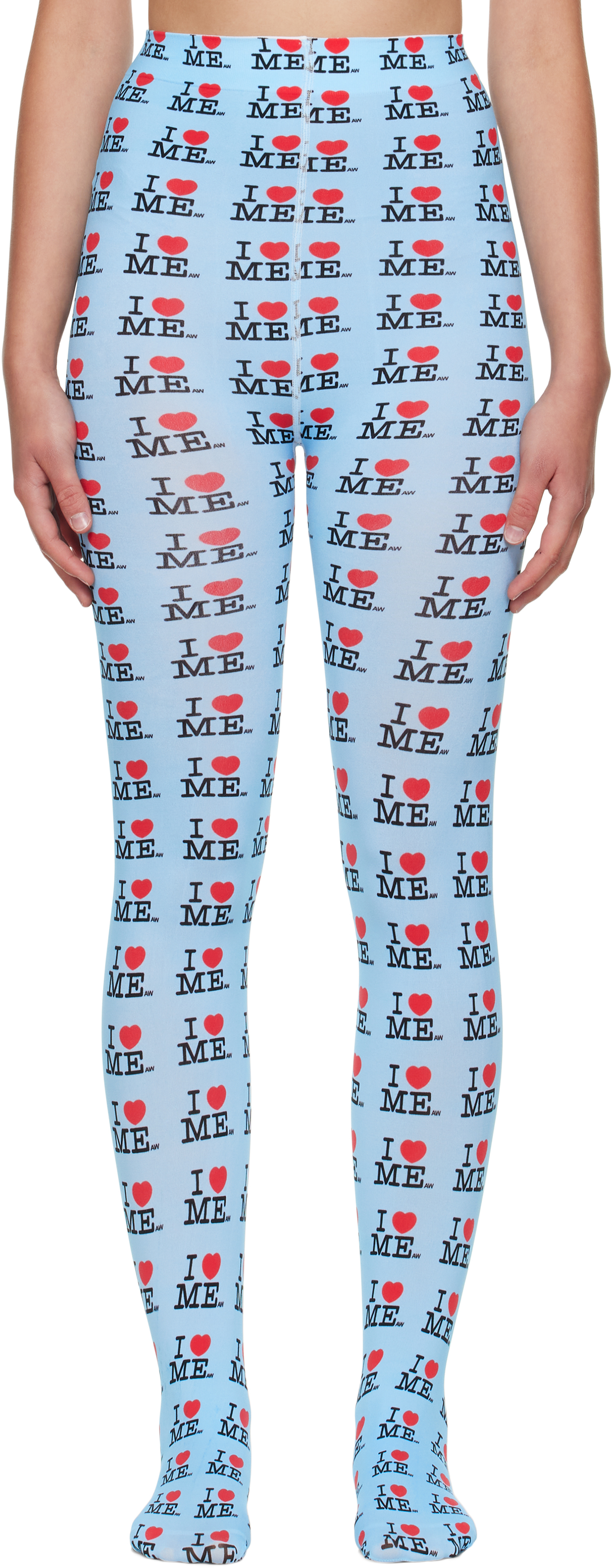 Blue 'I Heart Me' Tights by Ashley Williams on Sale