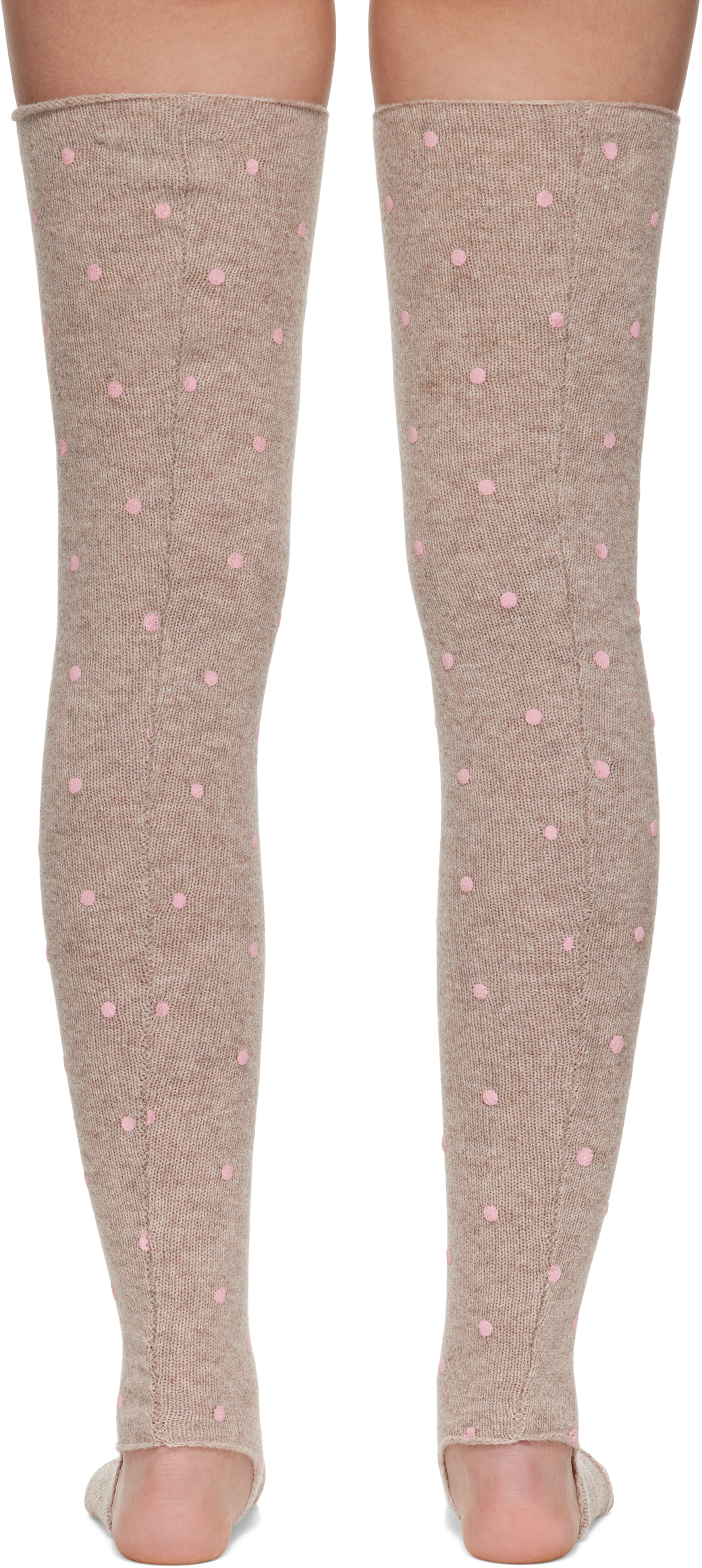 Ashley Williams Brown Knit Toeless Socks In Neutral