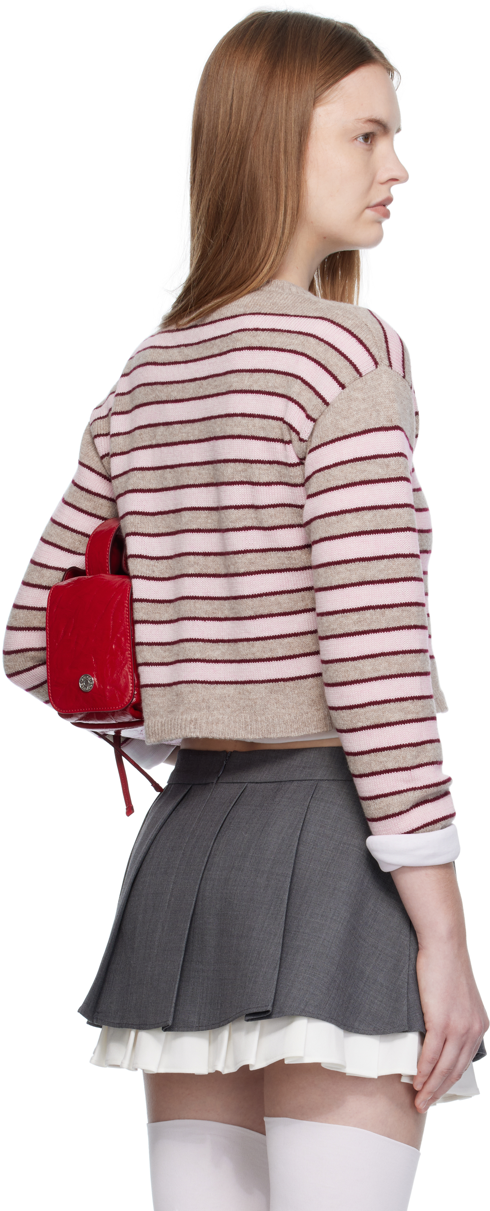 Ashley Williams Beige Molly Knit Sweater In Gray