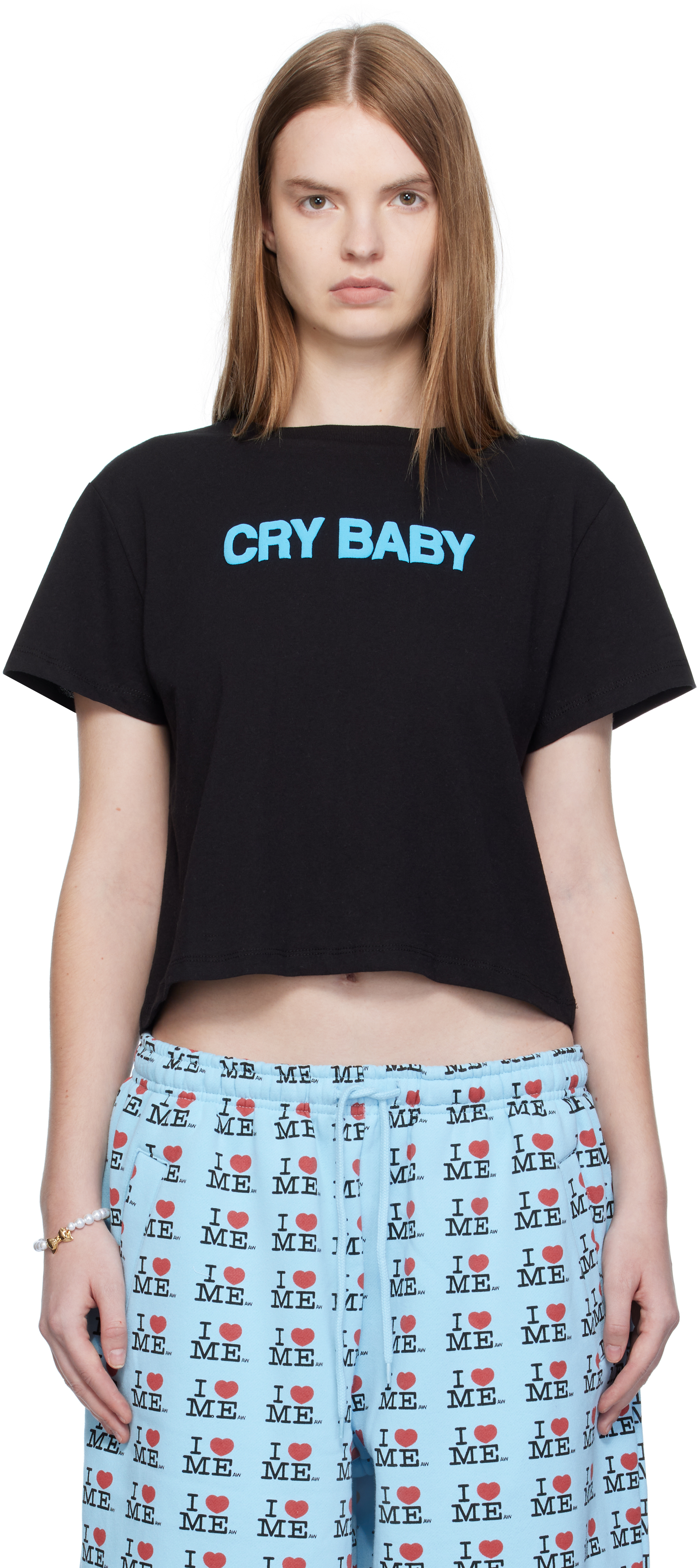 Ashley Williams: ブラック クロップド Tシャツ | SSENSE 日本 Ashley Williams: ブラック クロップド Tシャツ | SSENSE 日本