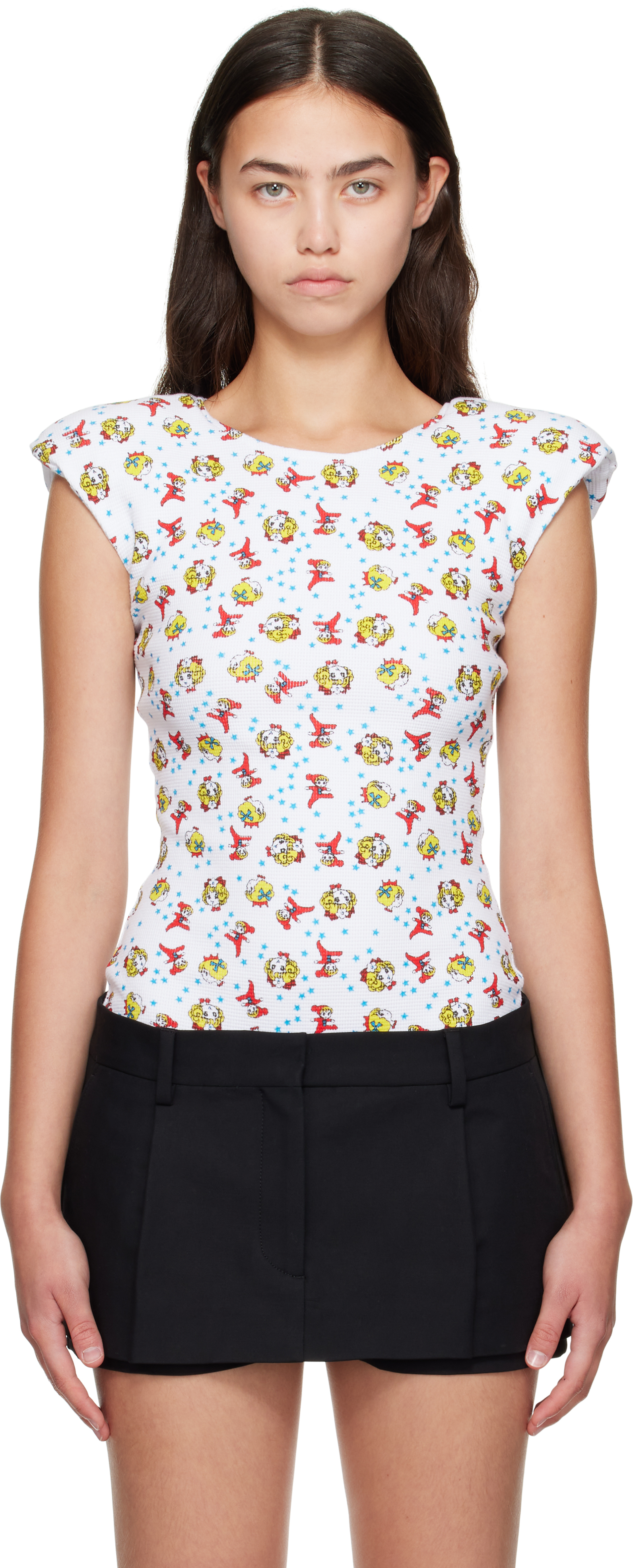 Ashley Williams White Print Baby Bodysuit In Multi
