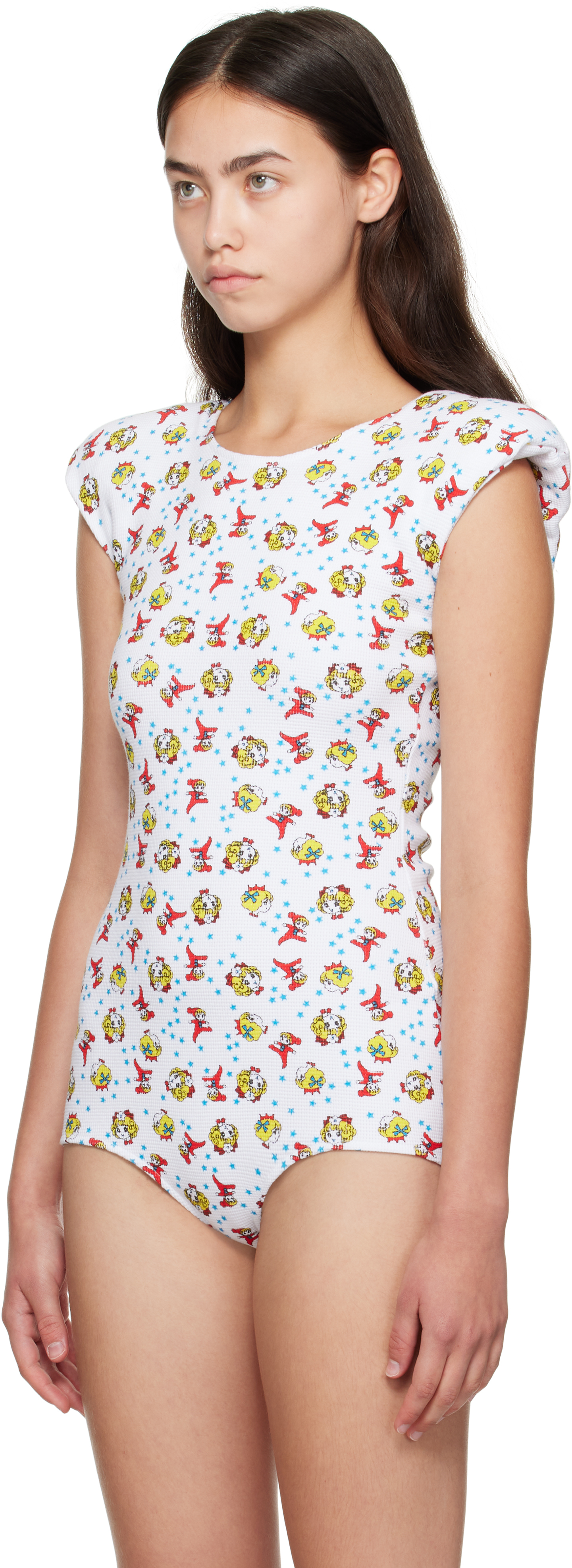 Ashley Williams White Print Baby Bodysuit In Multi