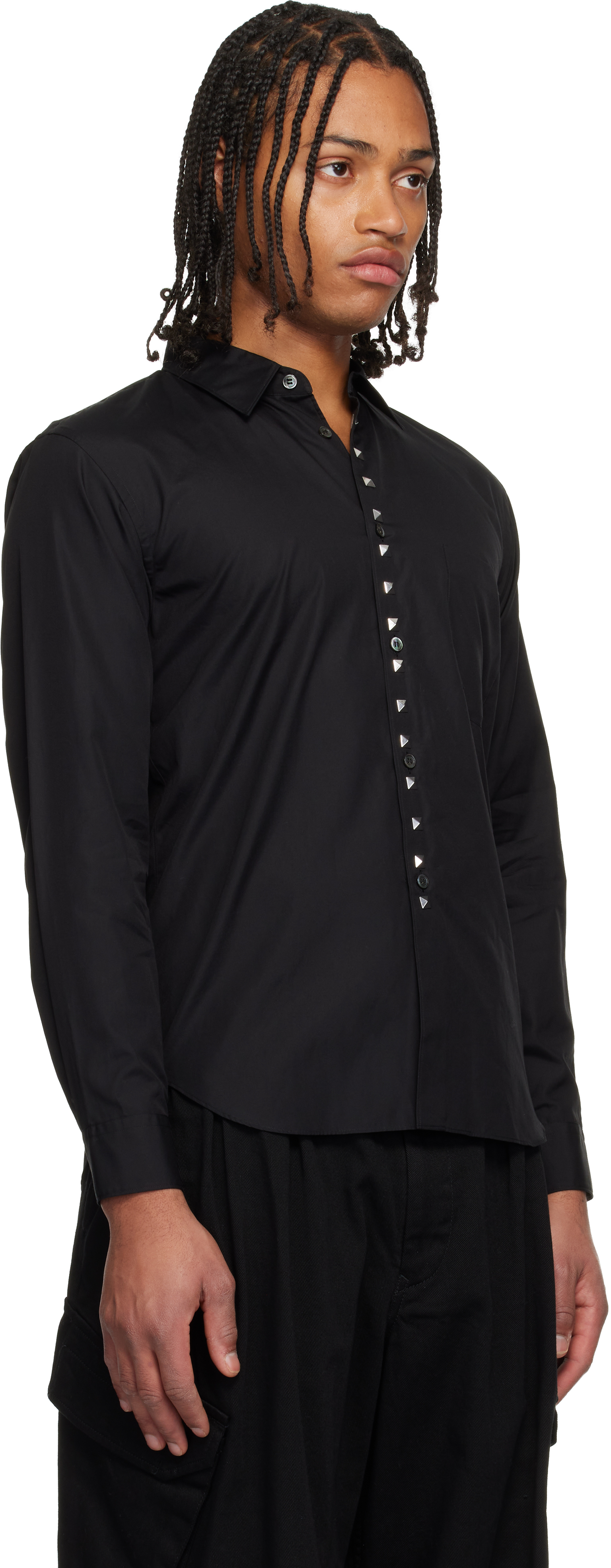 Black Comme Des Garçons Black Studded Shirt In Black