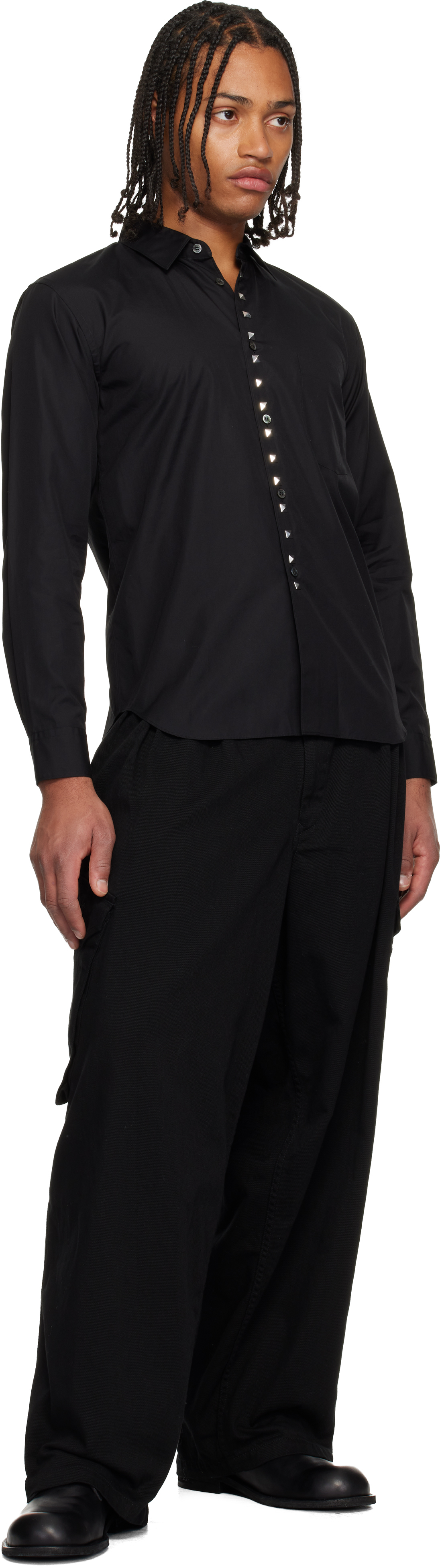 Black Comme Des Garçons Black Studded Shirt In Black