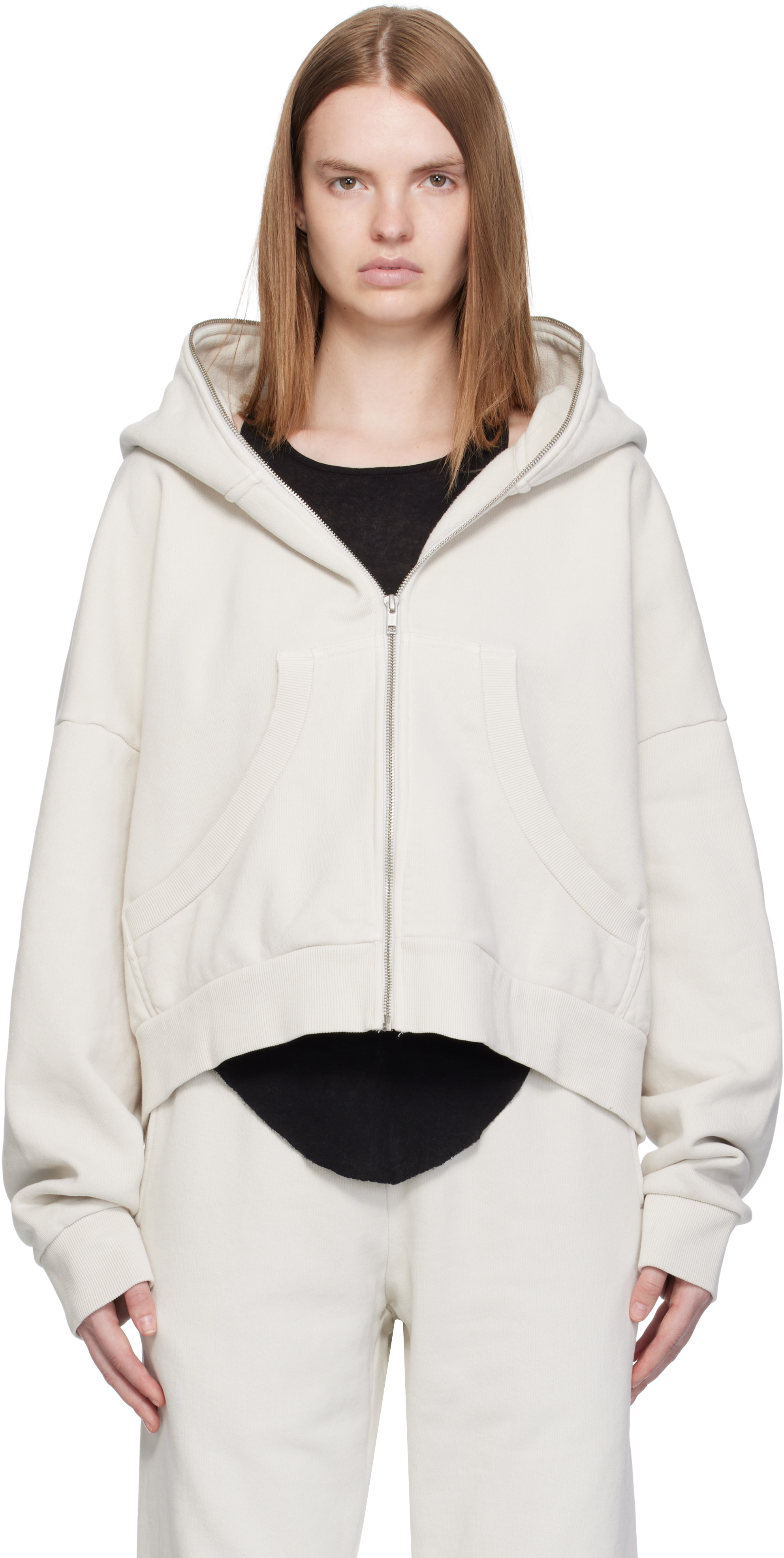 トップス Entire studios xxs hoodie grey Gray Cropped Full Zip Hoodie by Entire Studios on Sale