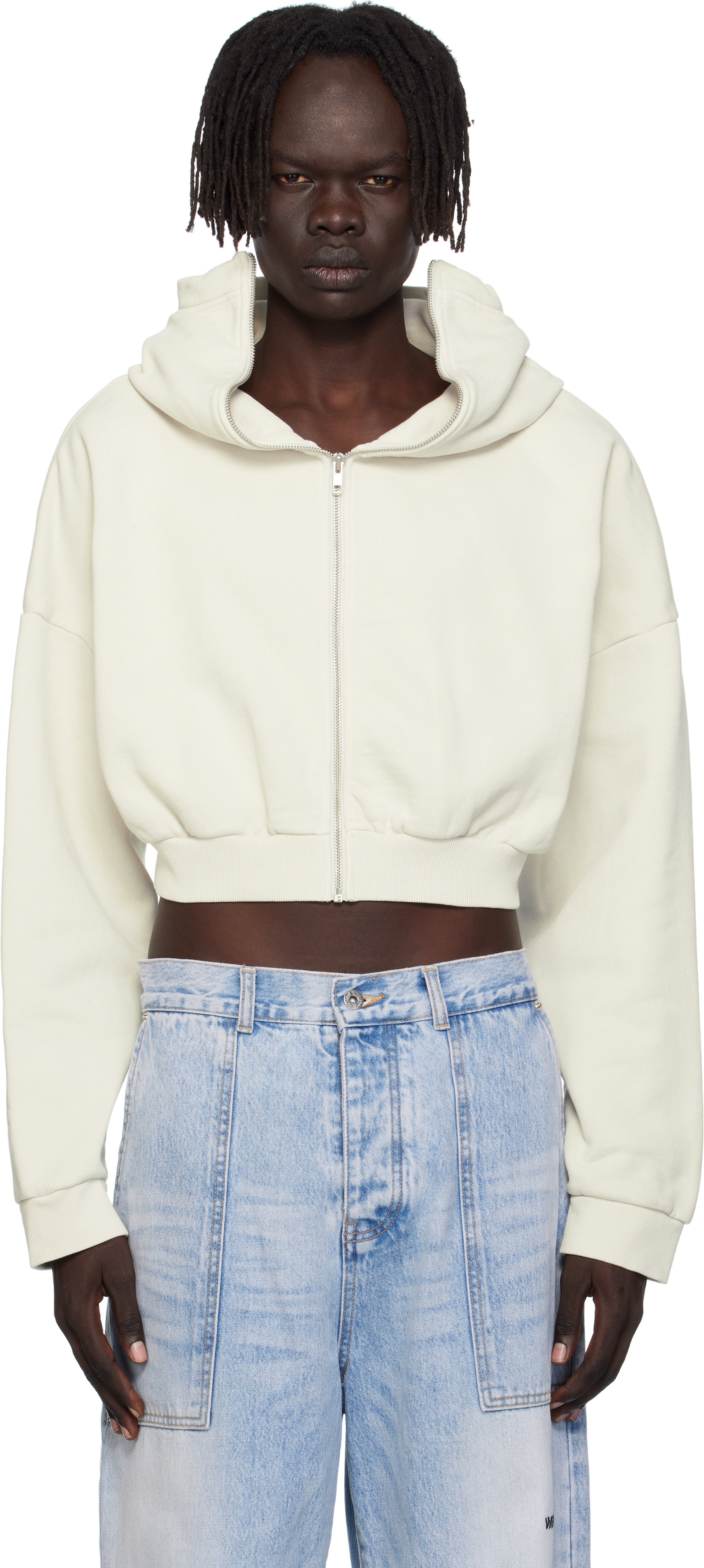 新品正規品 entire studios cropped full zip S Gray Cropped Full Zip Hoodie by Entire Studios on Sale