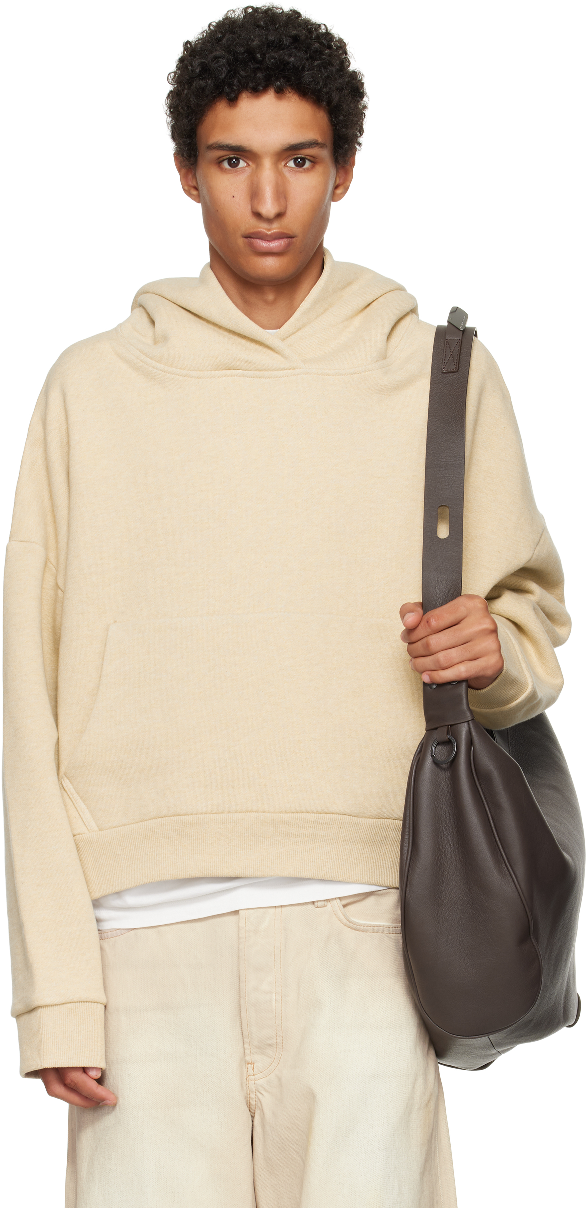 Beige Heavy Hoodie by Entire Studios on Sale