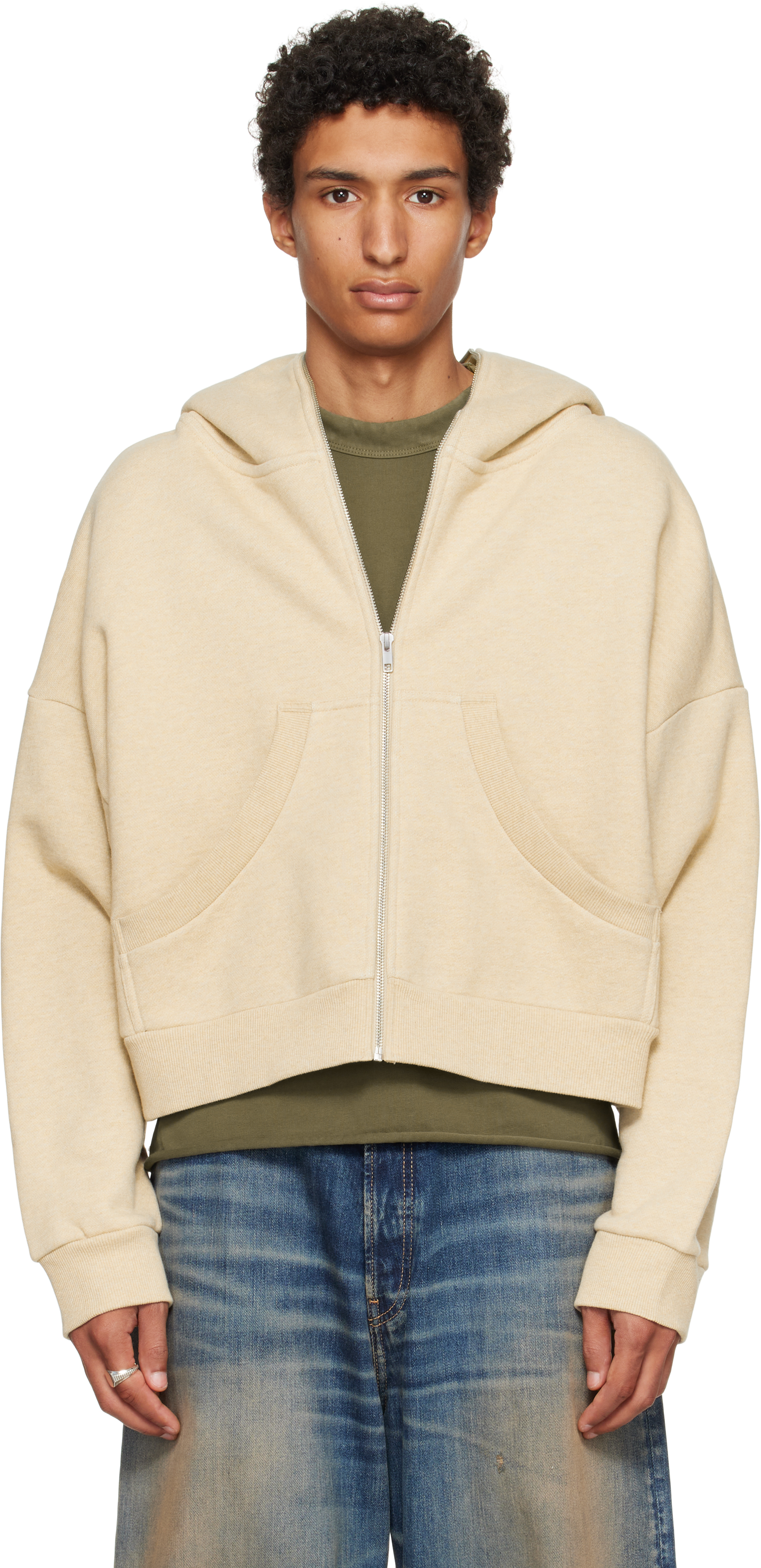 Beige Eternal Zip Hoodie by Entire Studios on Sale