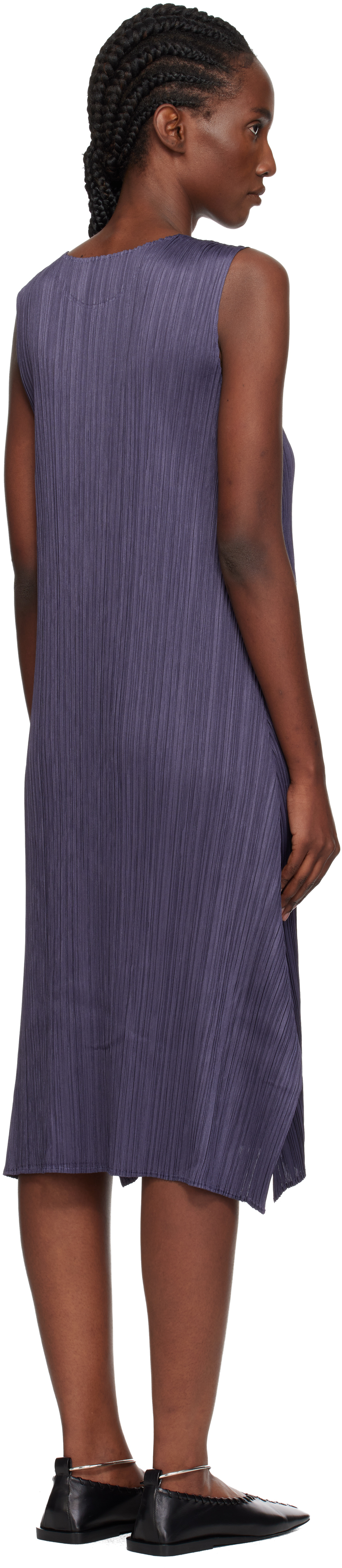 Issey Miyake Gray Monthly Colors July Midi Dress In Purple