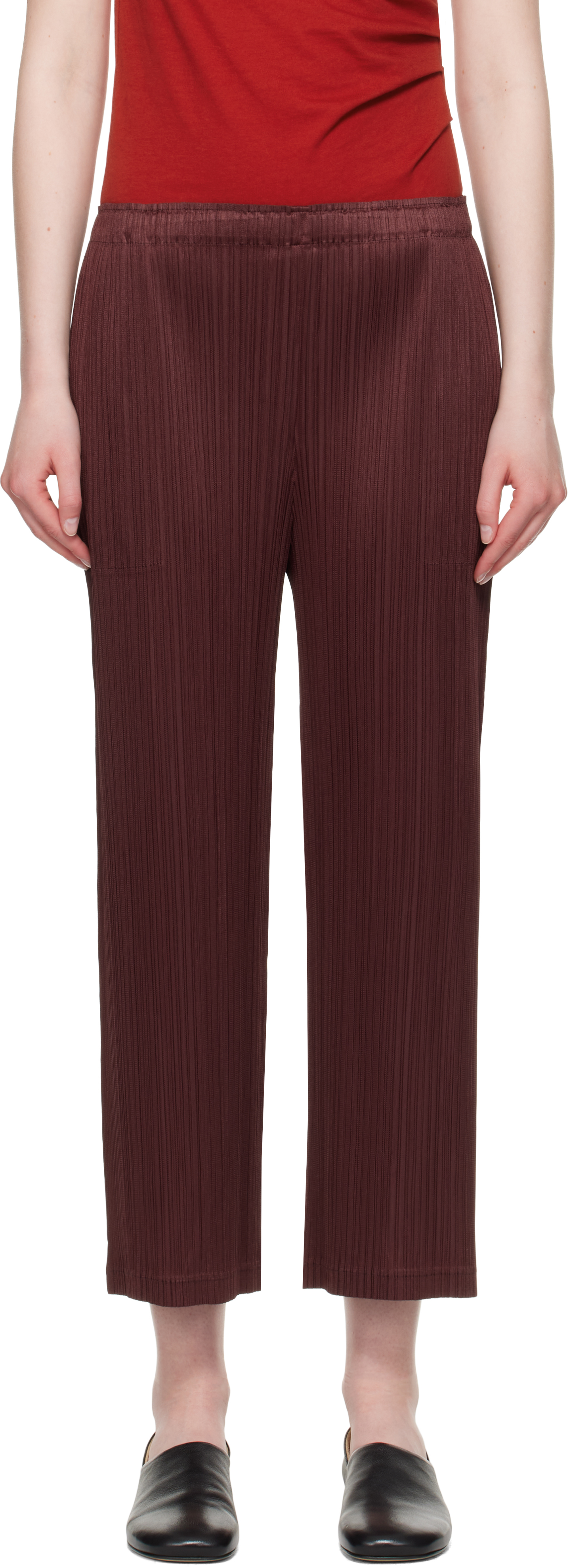 Burgundy Loop Trousers