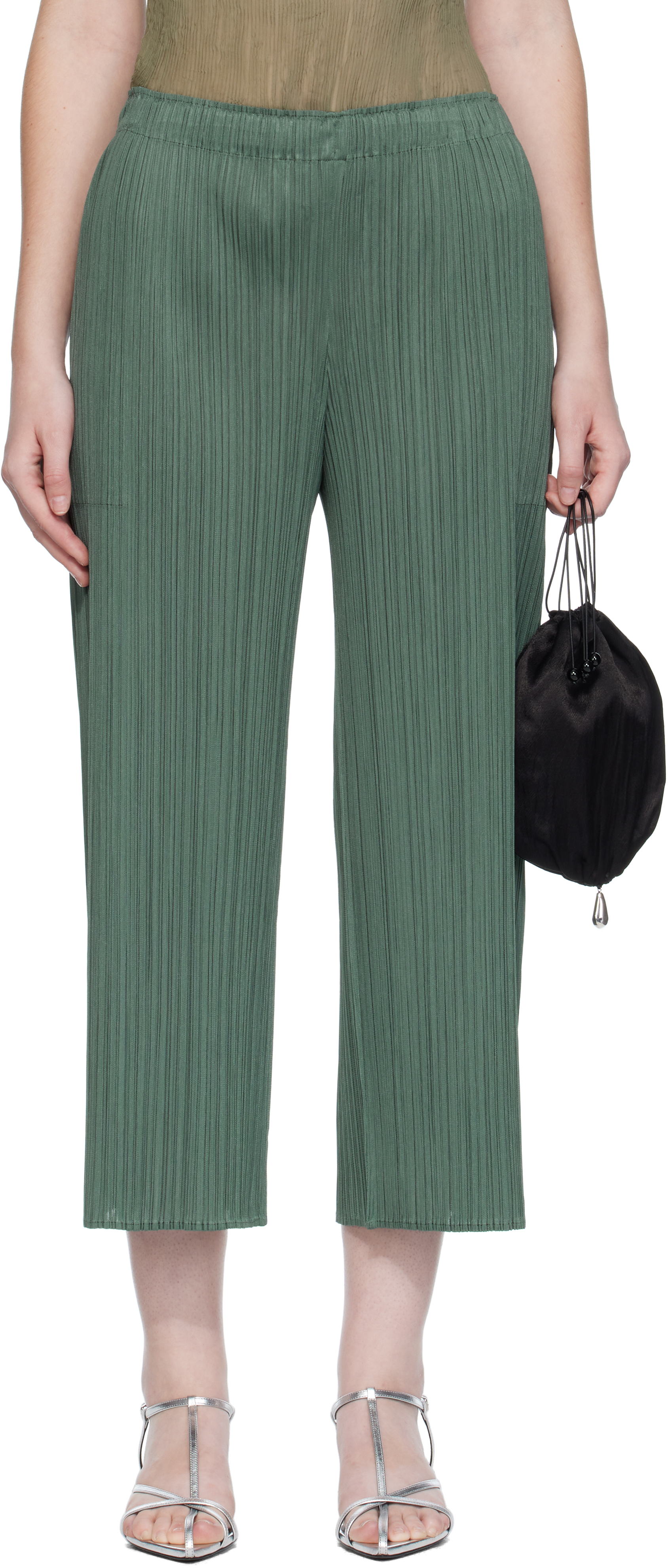 PLEATS PLEASE ISSEY MIYAKE: Green Monthly Colors June Trousers