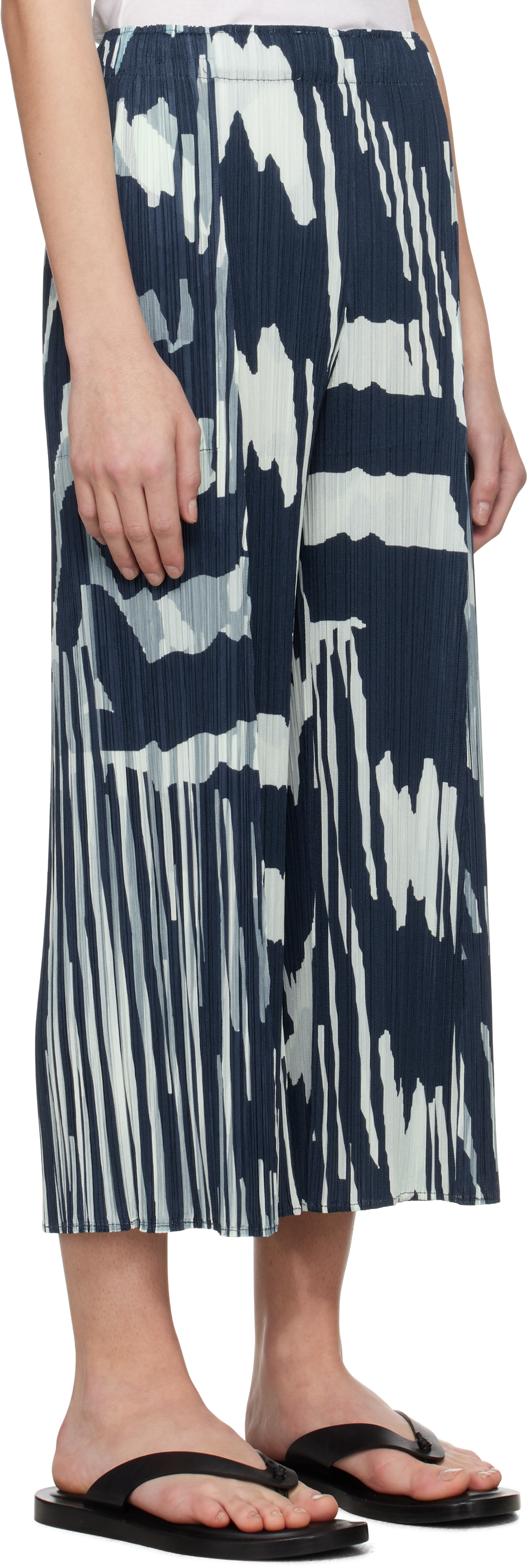 Issey Miyake Navy & Blue Refraction Trousers