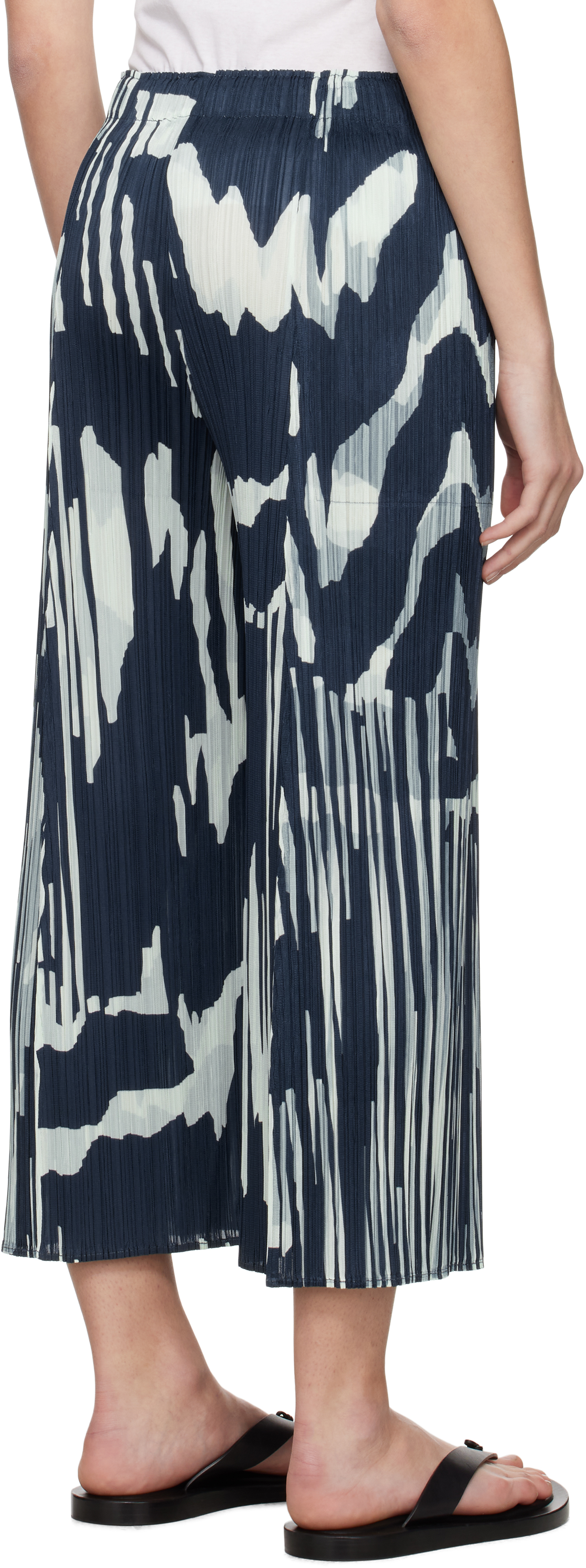 Issey Miyake Navy & Blue Refraction Trousers