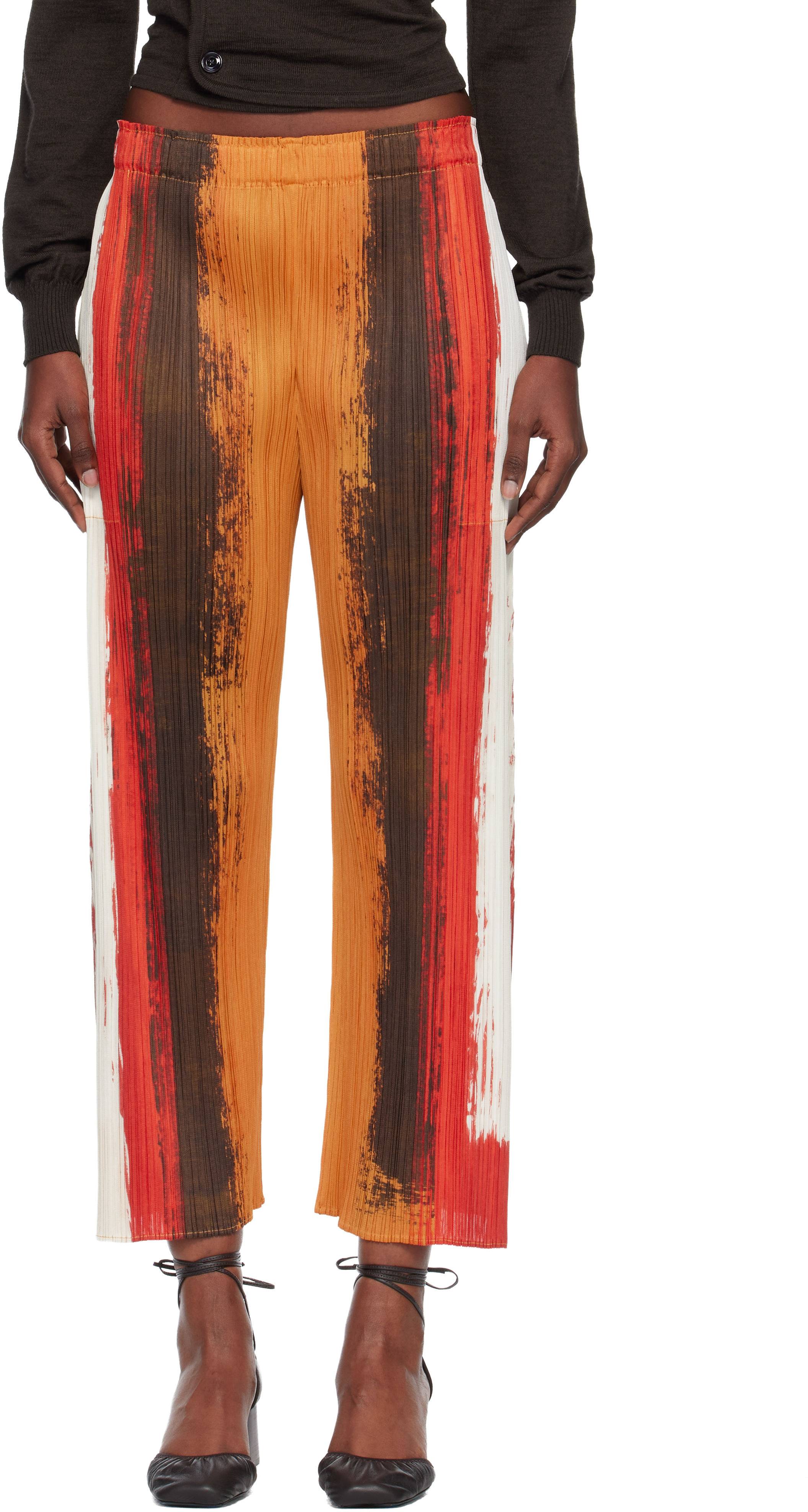 PLEATS PLEASE ISSEY MIYAKE: Multicolor Jump Trousers | SSENSE