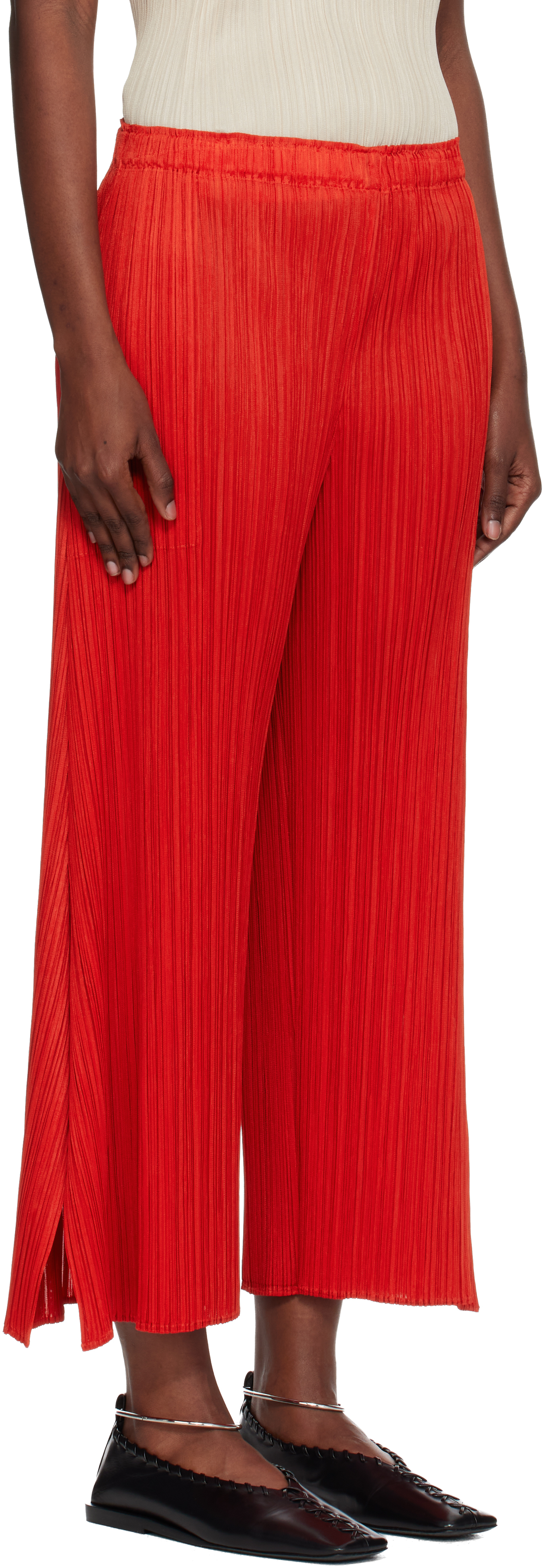 Issey Miyake Red Monthly Colors July Trousers In Red