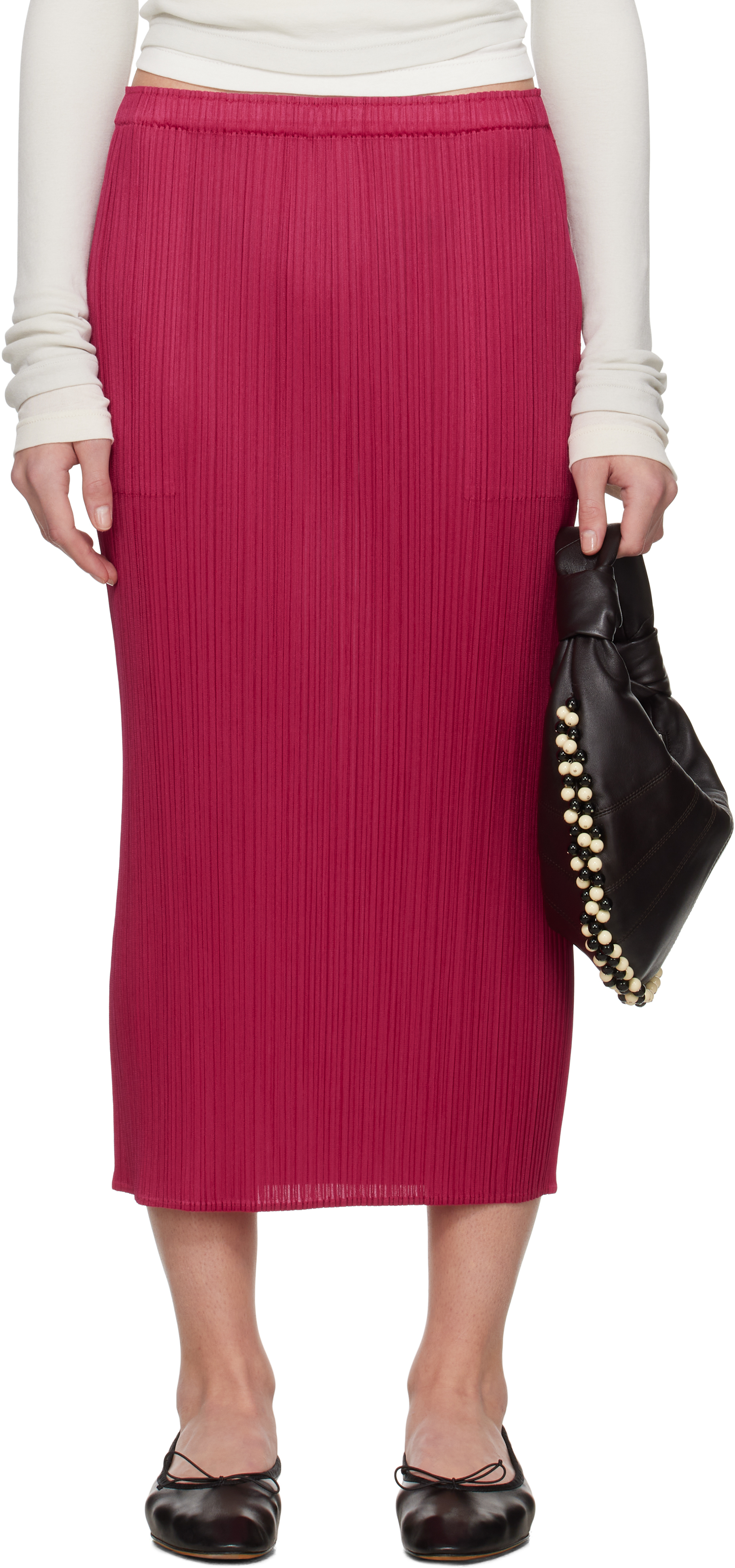 ン 大人気 新品 ノ PLEATS PLEASE ISSEY MIYAKE: Pink June New Colorful Basics 4 スカート