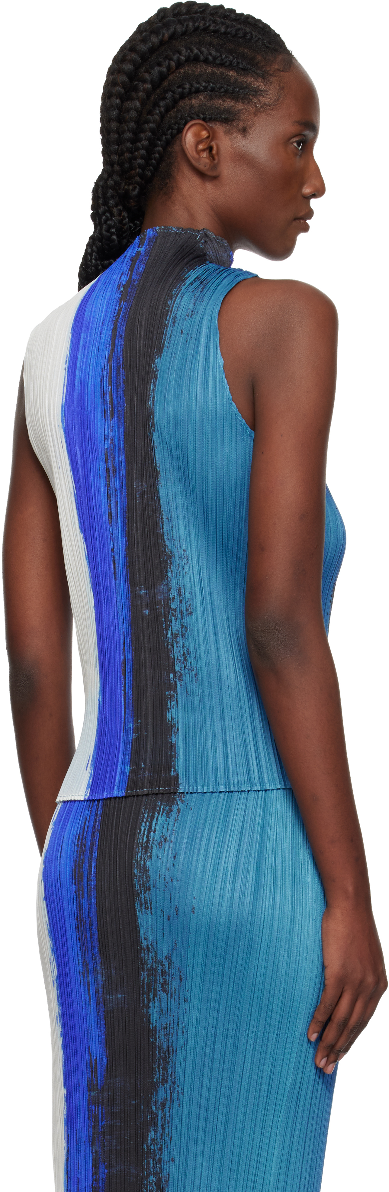 Issey Miyake Blue Jump Top In Multi