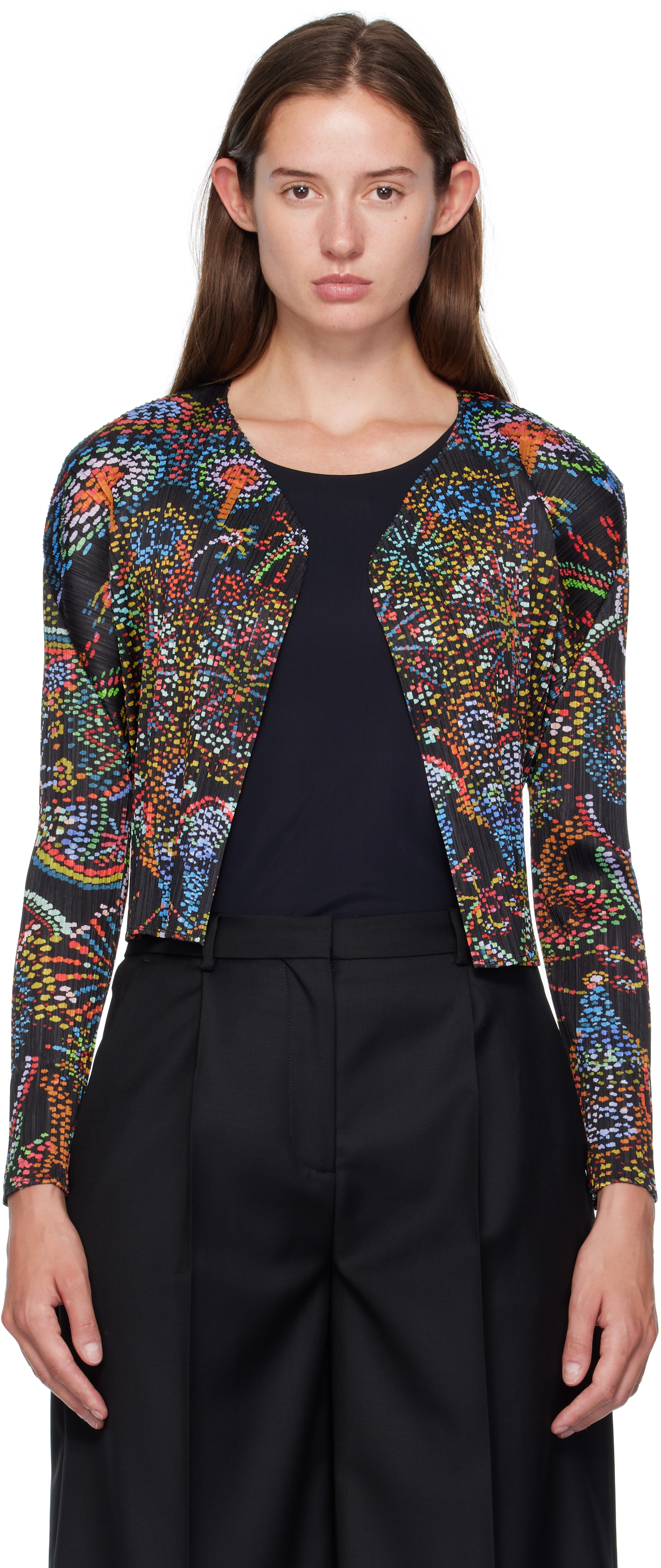 トップス PLEATS PLEASE Flower Printed Cardigan トップス PLEATS PLEASE Flower Printed Cardigan RARE Pleats