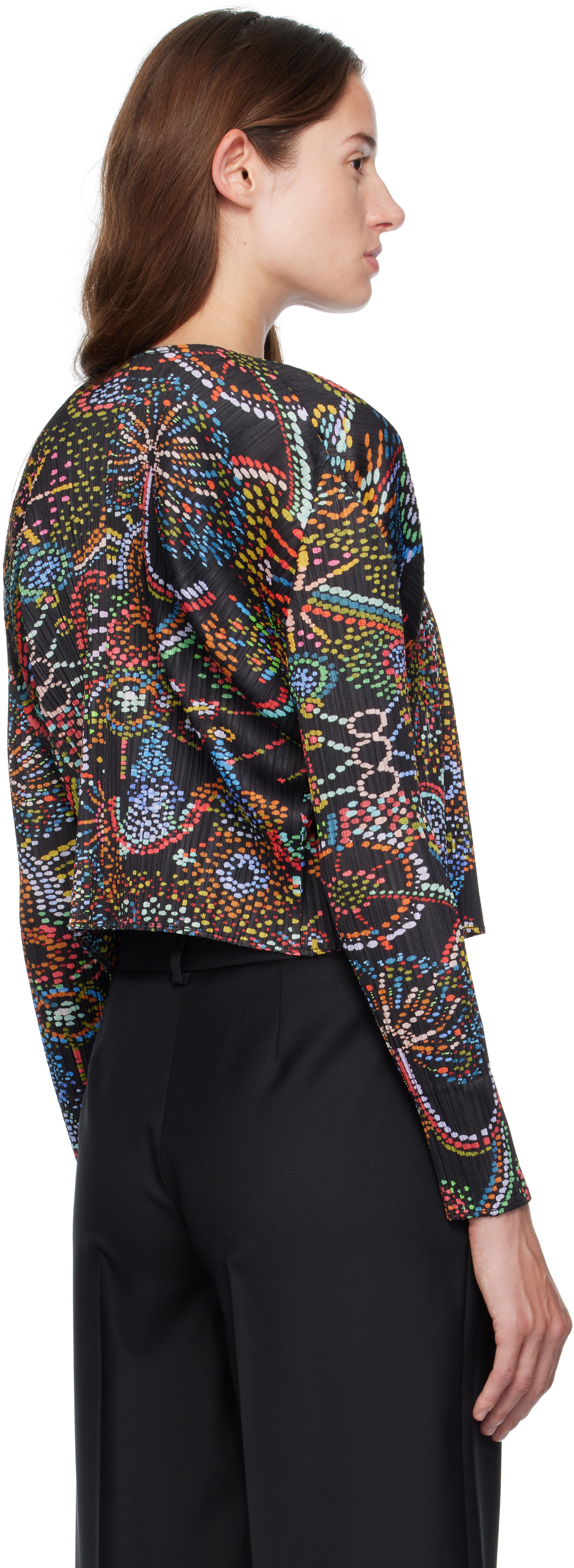 Issey Miyake Black Light Festival Cardigan In Multi