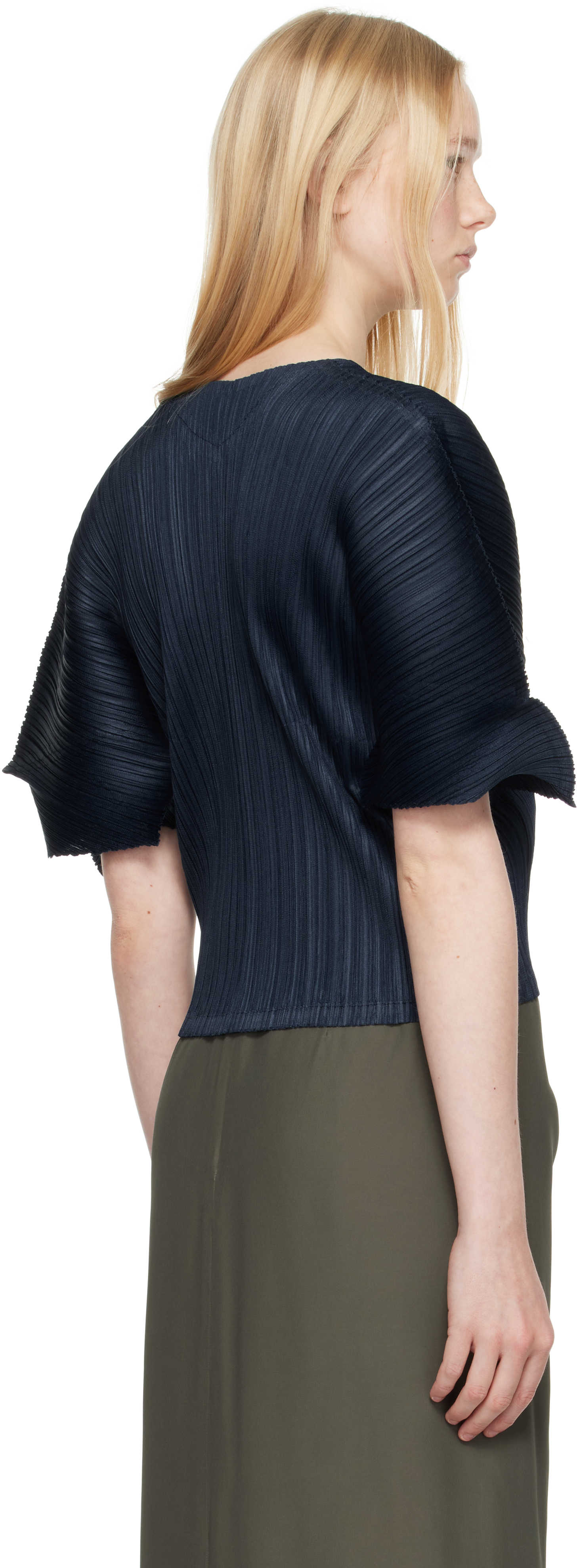 Issey Miyake Navy Monthly Colors April Cardigan
