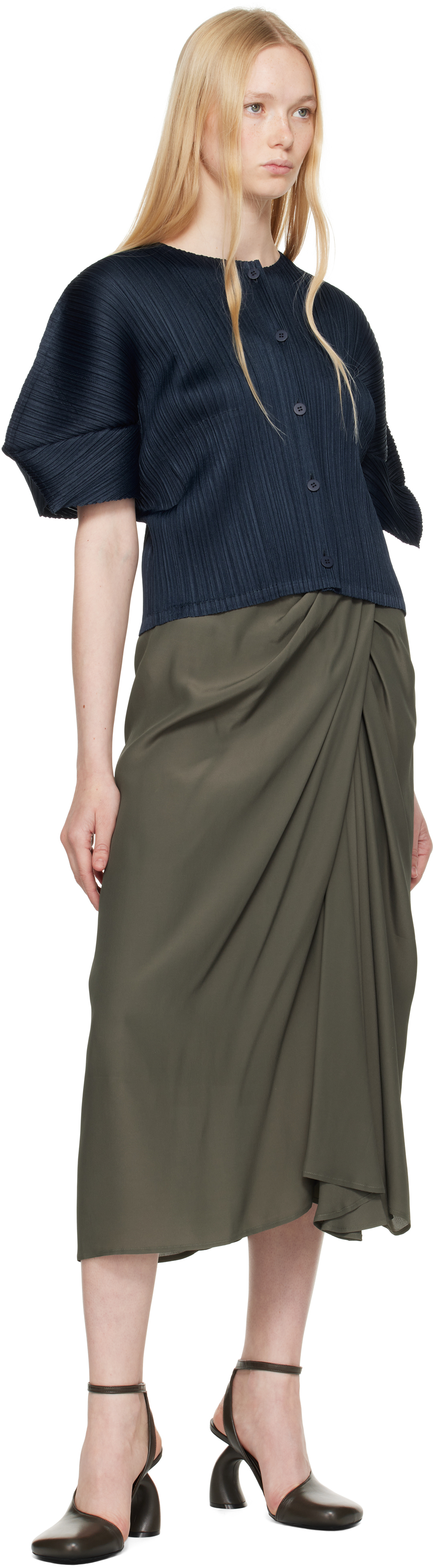 Issey Miyake Navy Monthly Colors April Cardigan