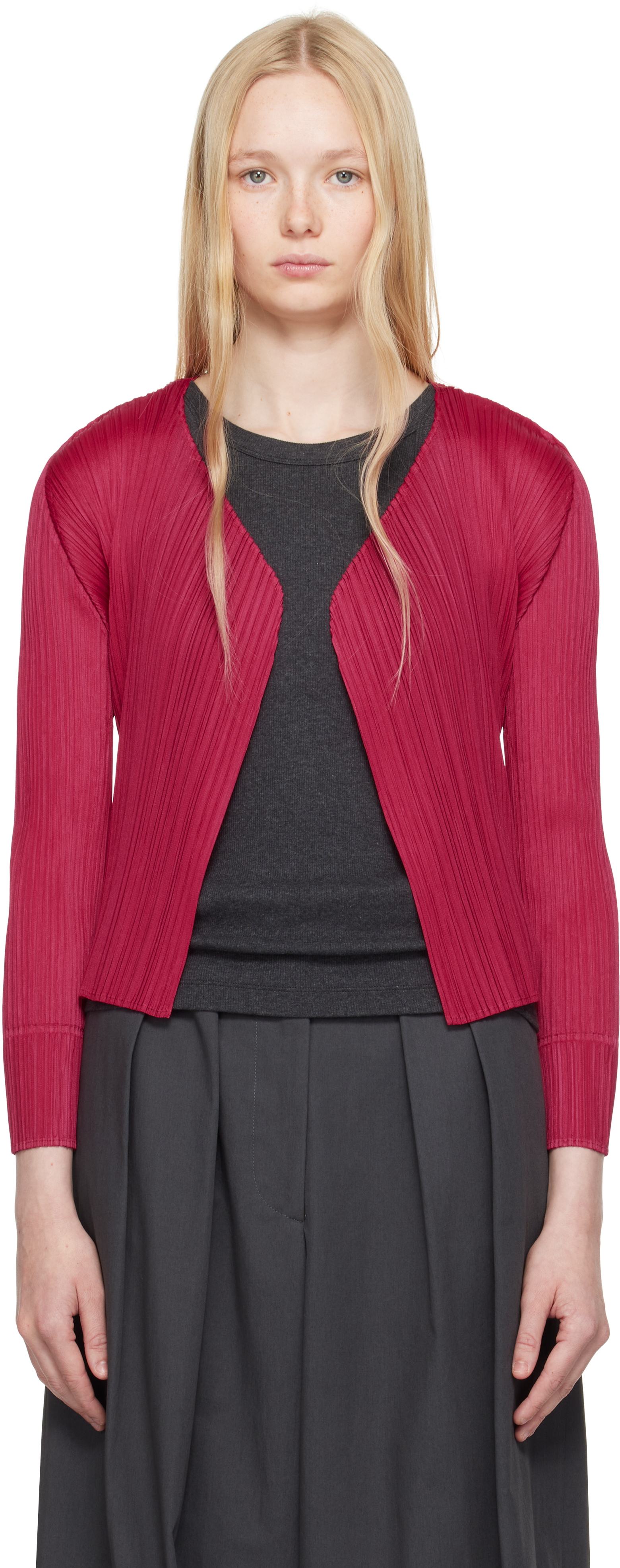 Pink New Colorful Basics 4 Cardigan