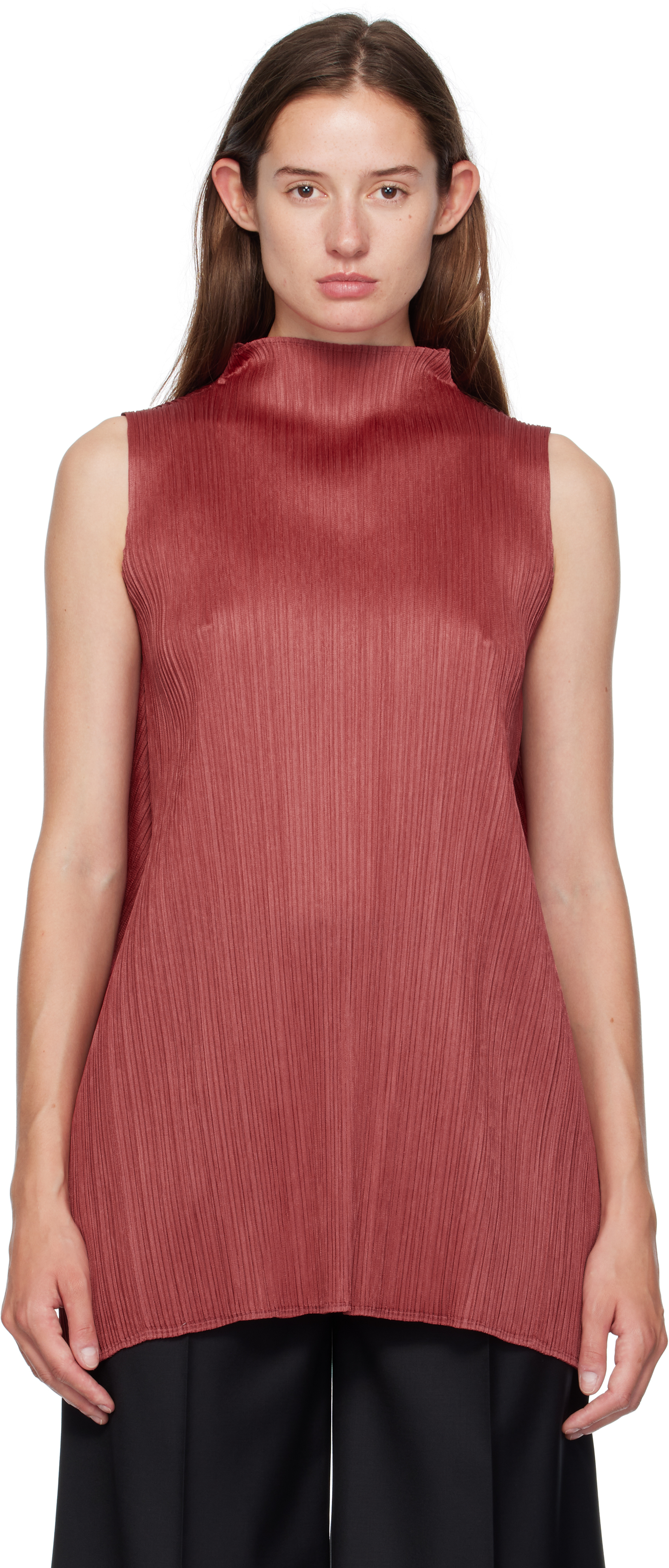 Issey Miyake Red Lamp Shade Top In Red