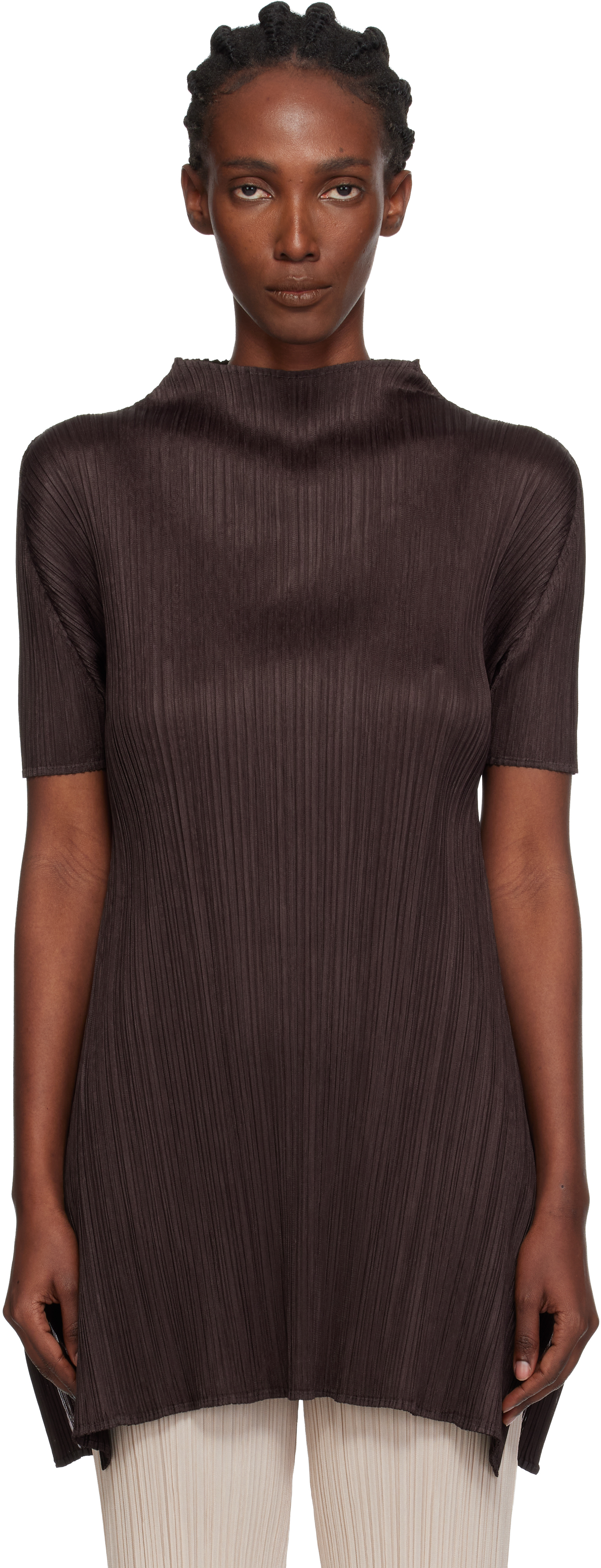 Issey Miyake Brown Monthly Colors July Top In Brown