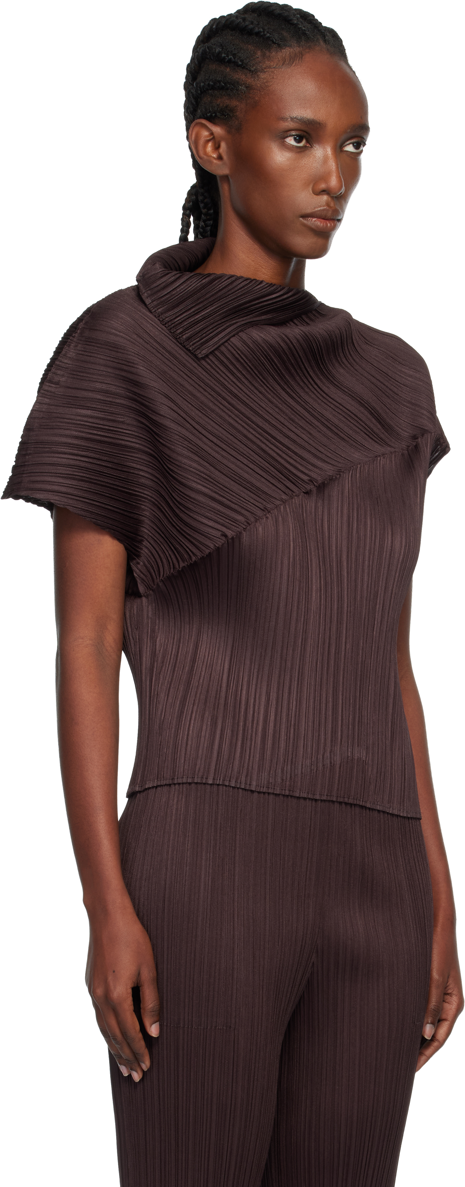 Issey Miyake Brown Leap Top In Brown