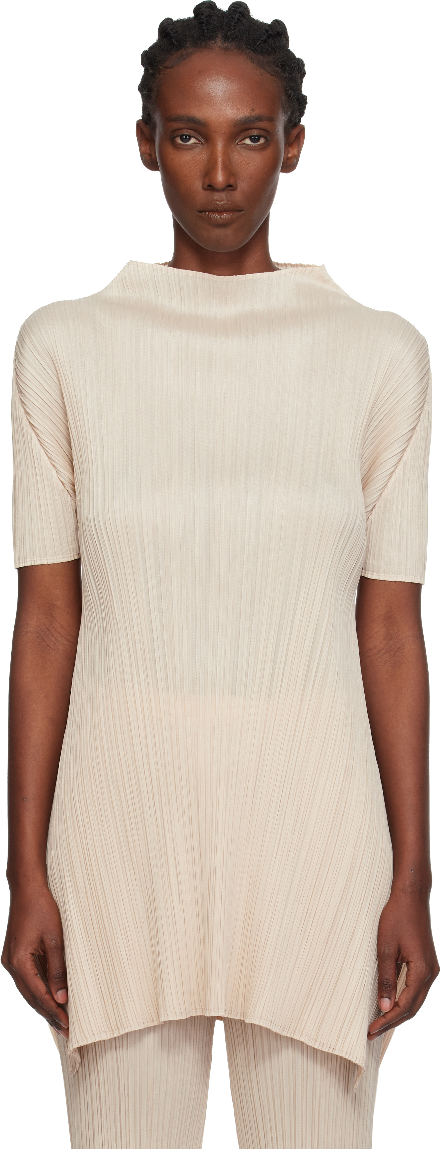 Issey Miyake Beige Monthly Colors July Top In White