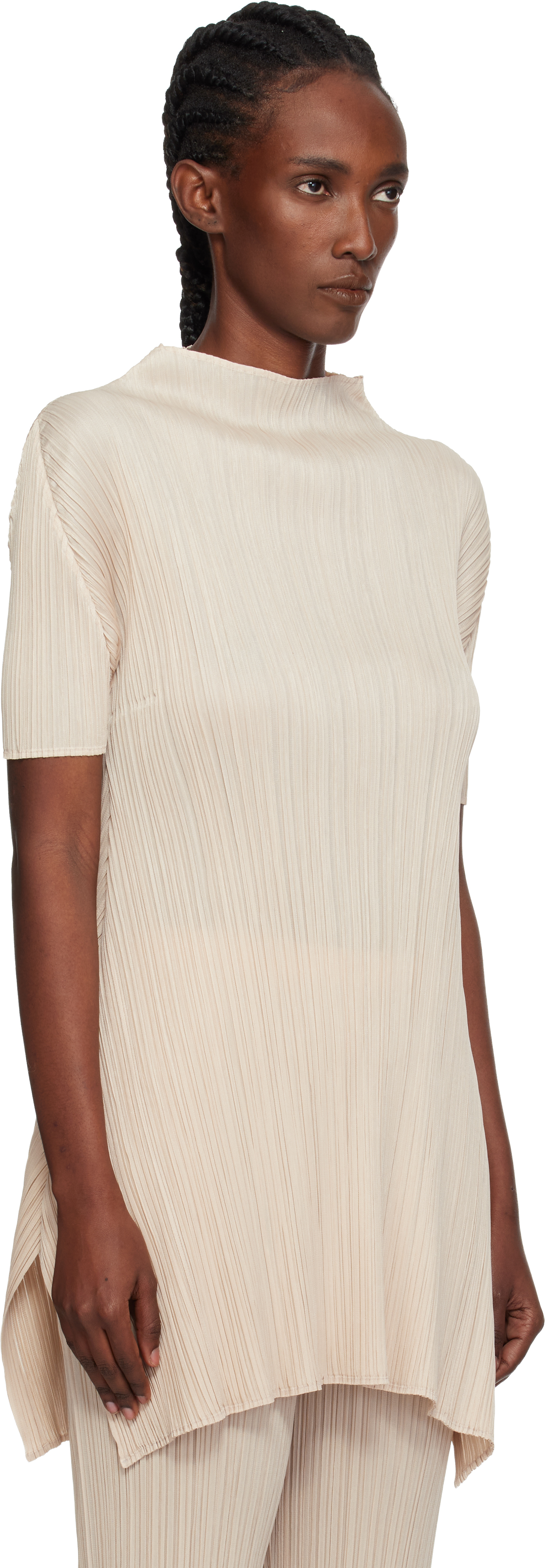 Issey Miyake Beige Monthly Colors July Top In White