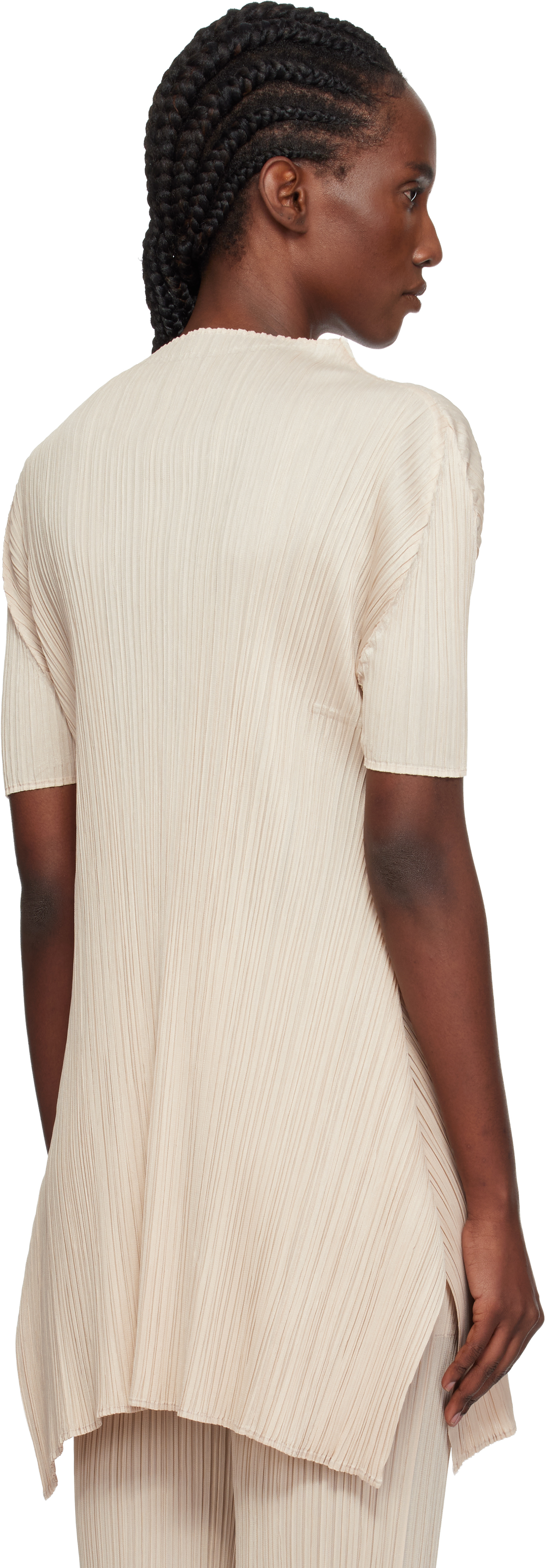 Issey Miyake Beige Monthly Colors July Top In White