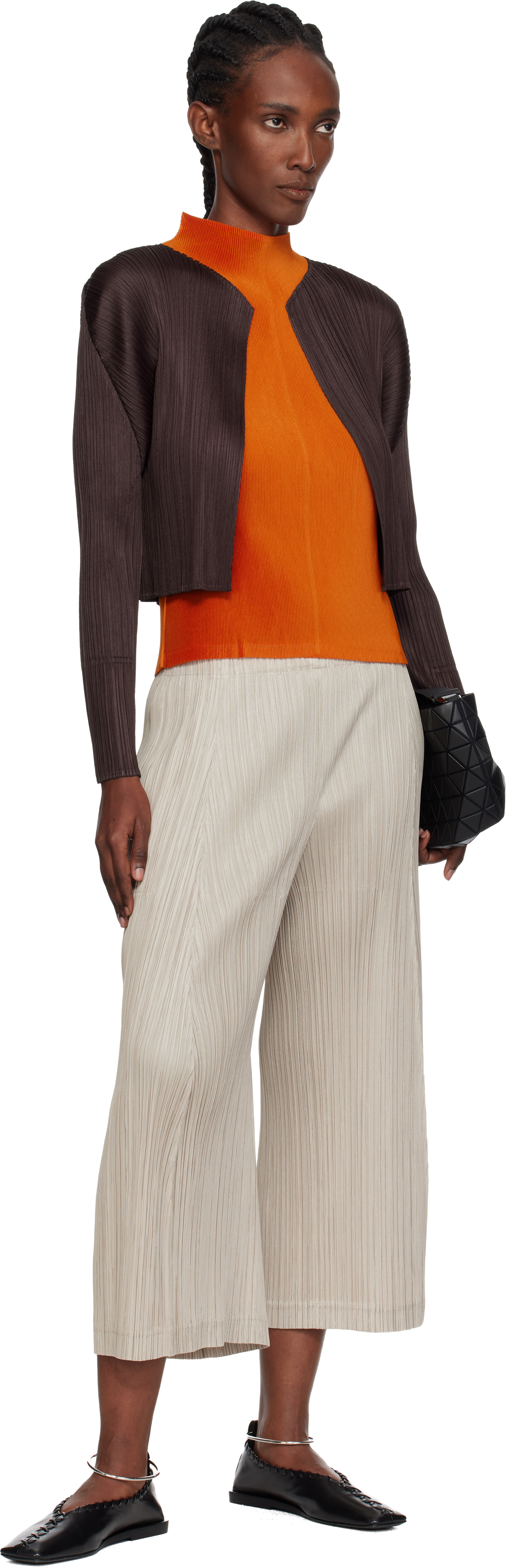 Issey Miyake Orange Mist July Tank Top In Orange