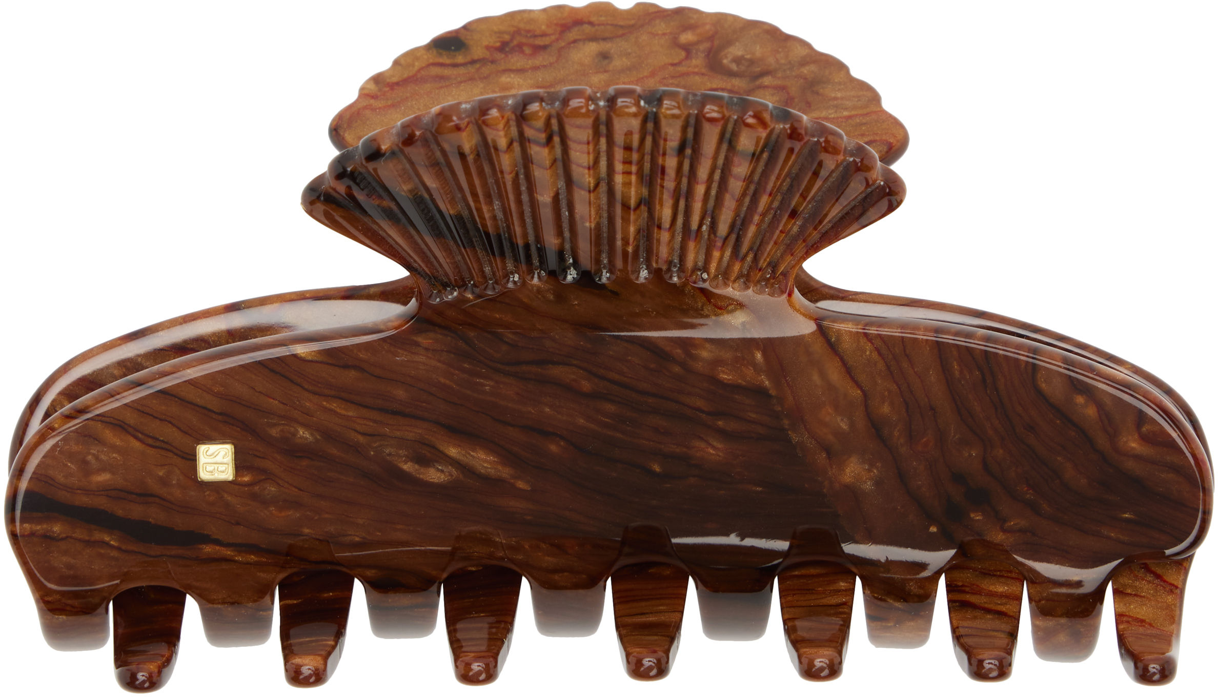 Sophie Buhai Brown Small Fan Shell Claw Hair Clip In Brown