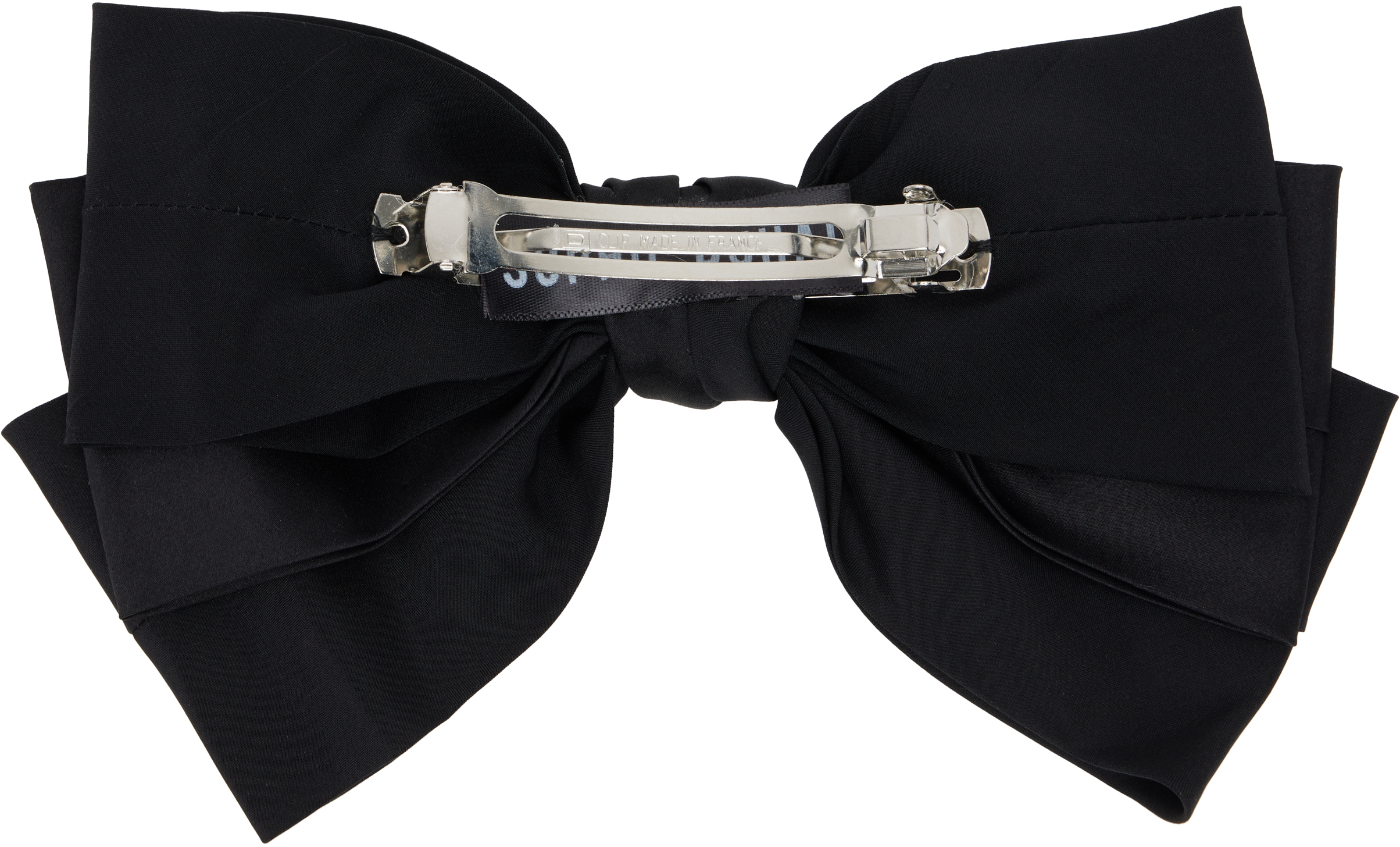 Sophie Buhai Black Classic Silk Bow Barrette In Black