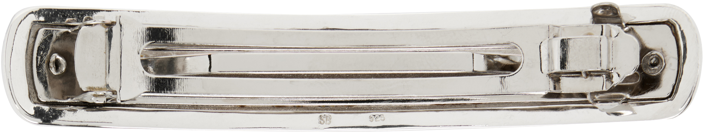 Sophie Buhai Silver Engraved-logo Barrette In White
