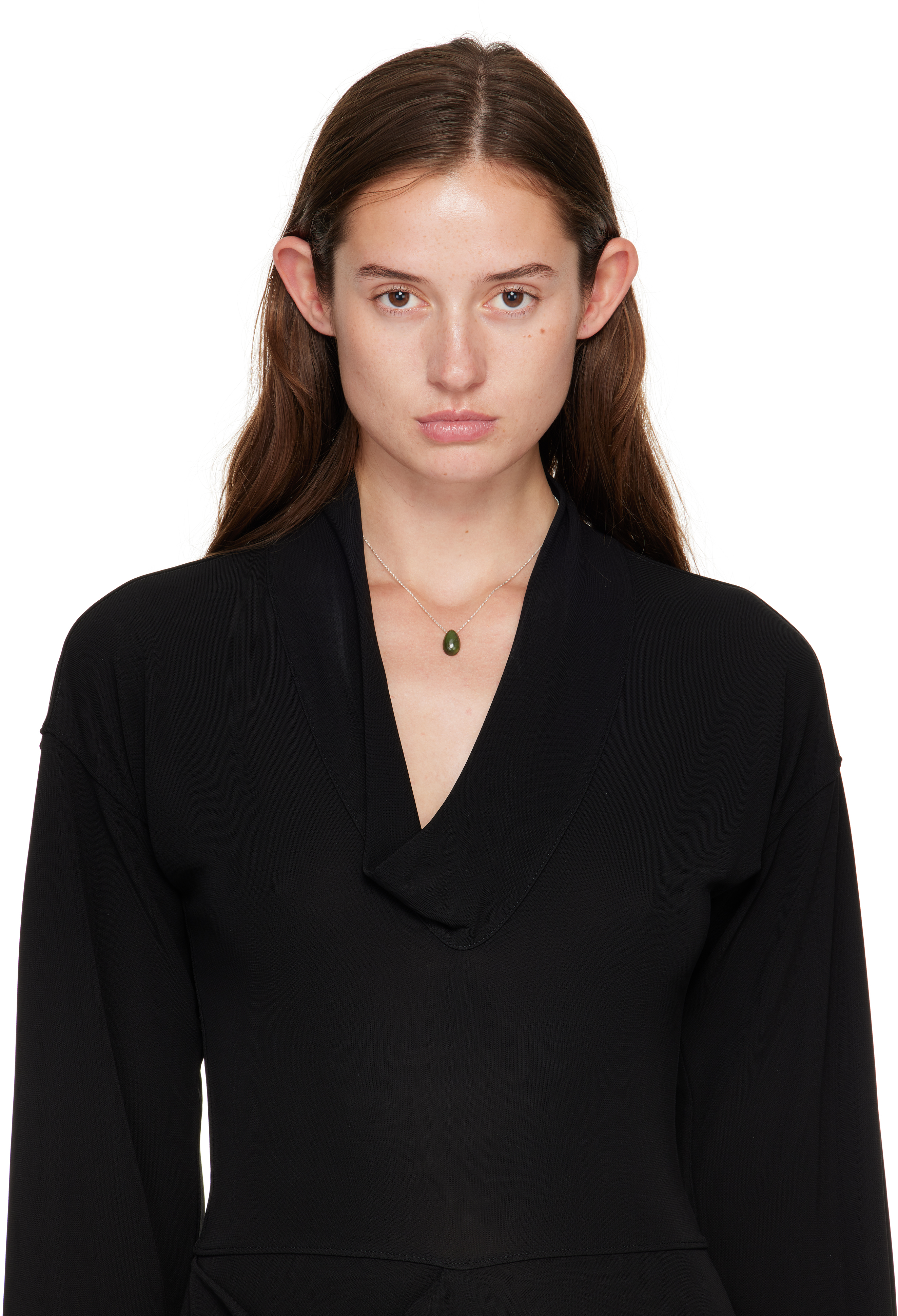 Sophie Buhai Tiny Egg Pendant Necklace In Green