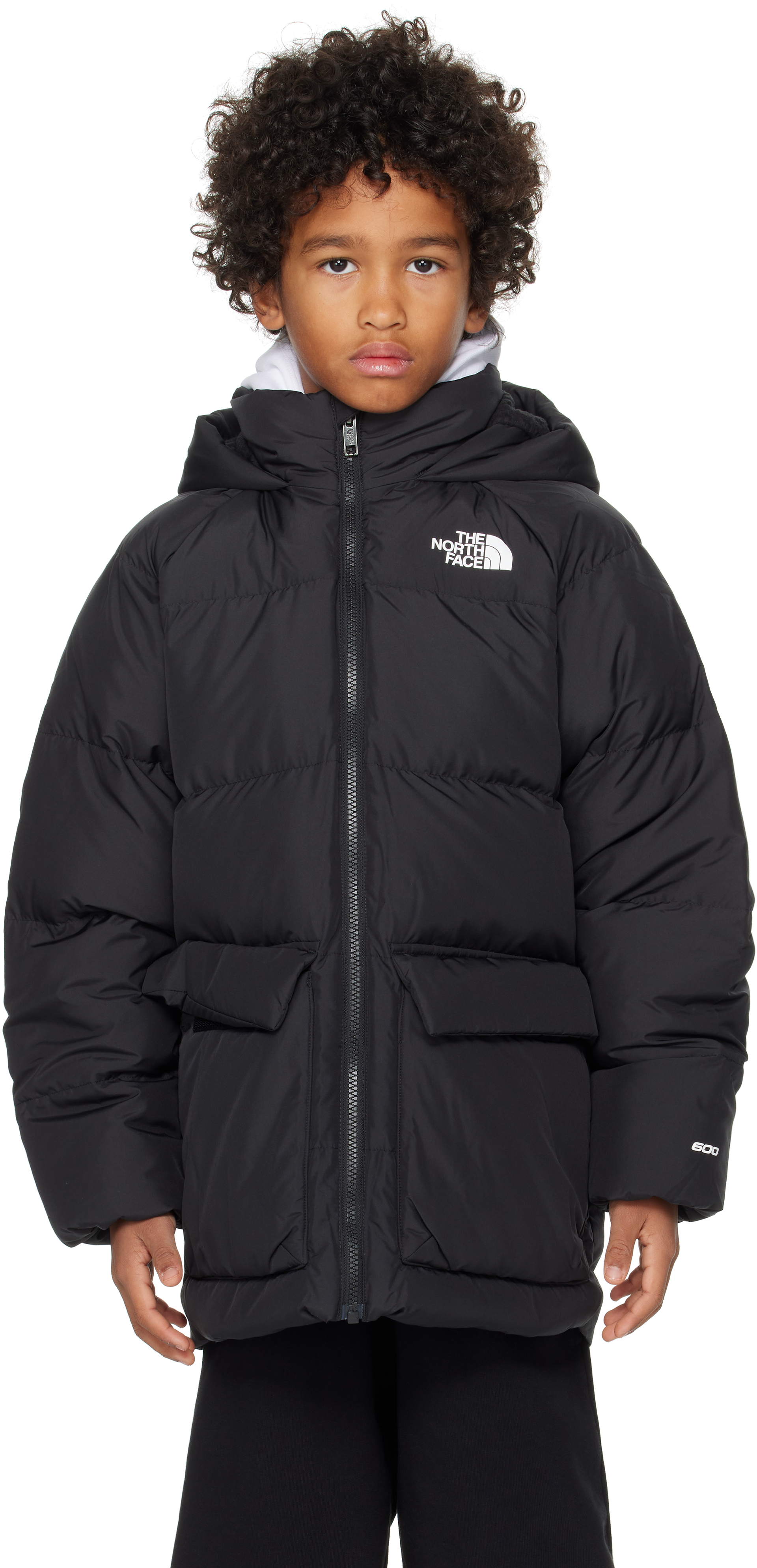 Big Kids Black North Fleece-Lined Short Down Parka by The North