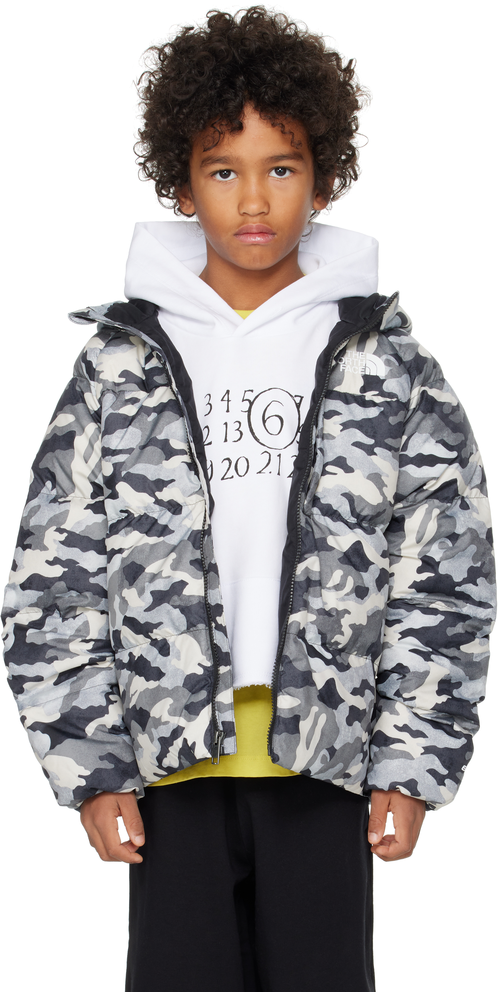 The North Face Kids ジュニア｜グレー North フード付き ダウン