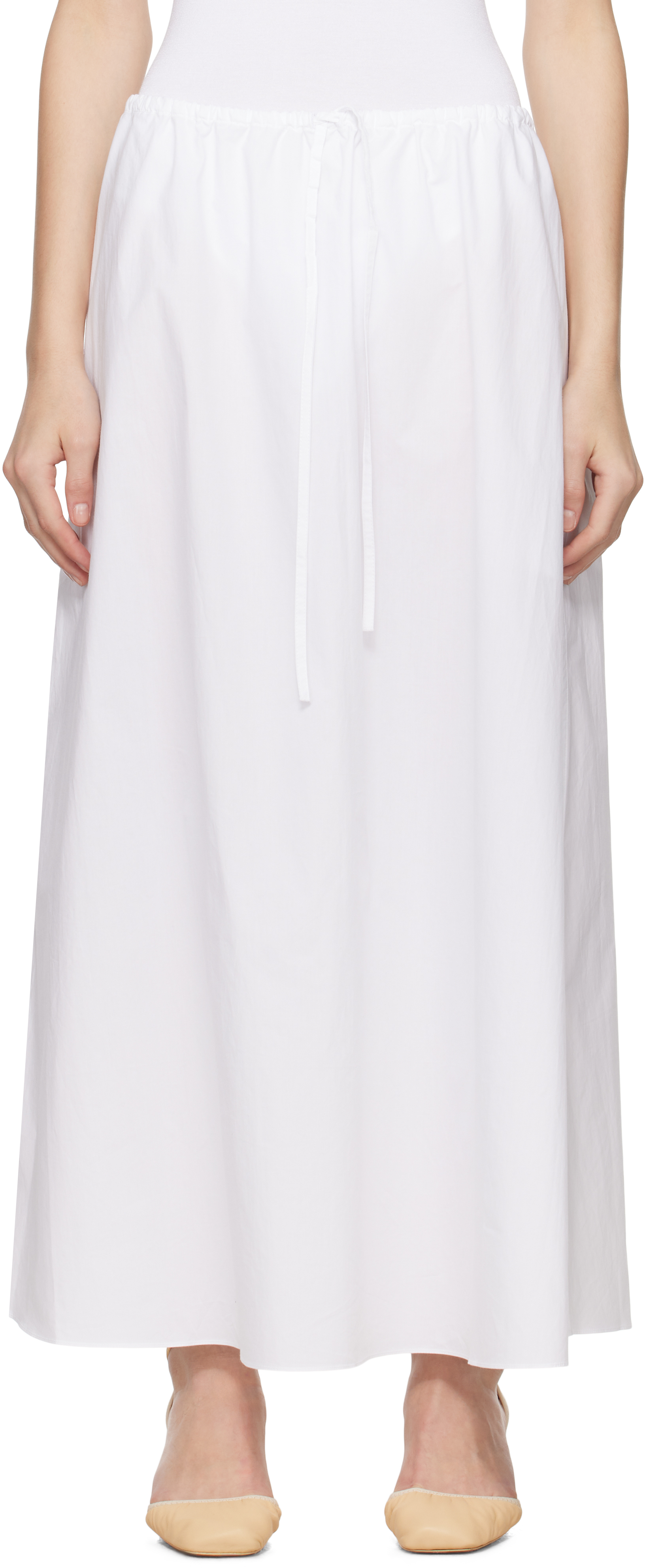 Black Drawcord Maxi Skirt