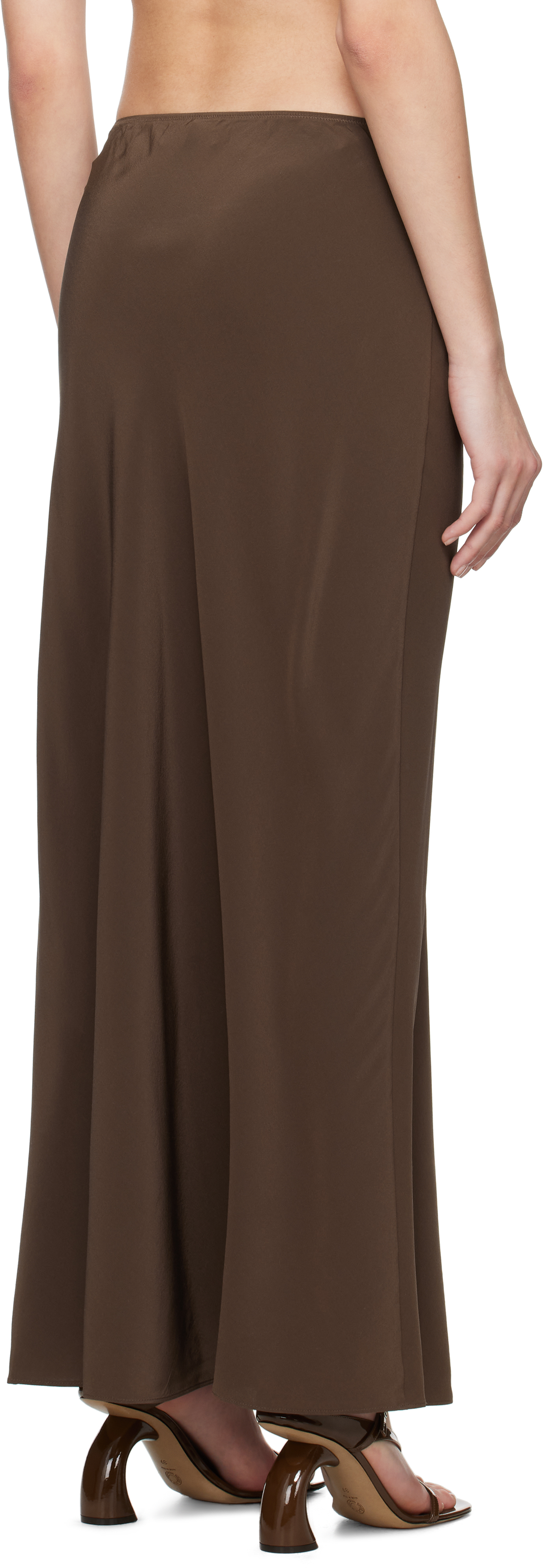 Matteau Brown Bias Elastic Maxi Skirt In Truffle