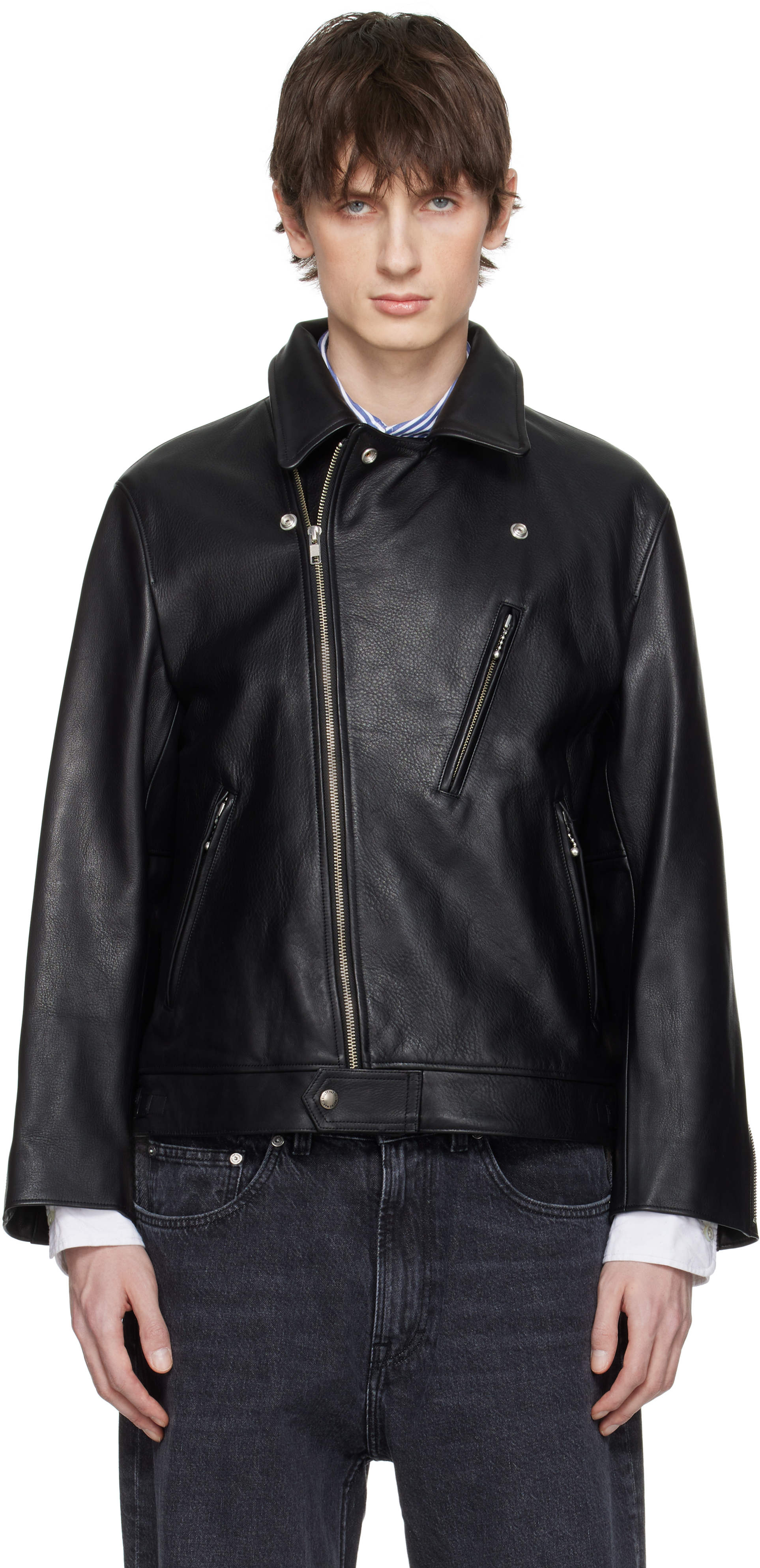 今ならほぼ即納！ MARIA: WACKO Black SSENSE | Jacket Leather Riders Double ジャケット・アウター