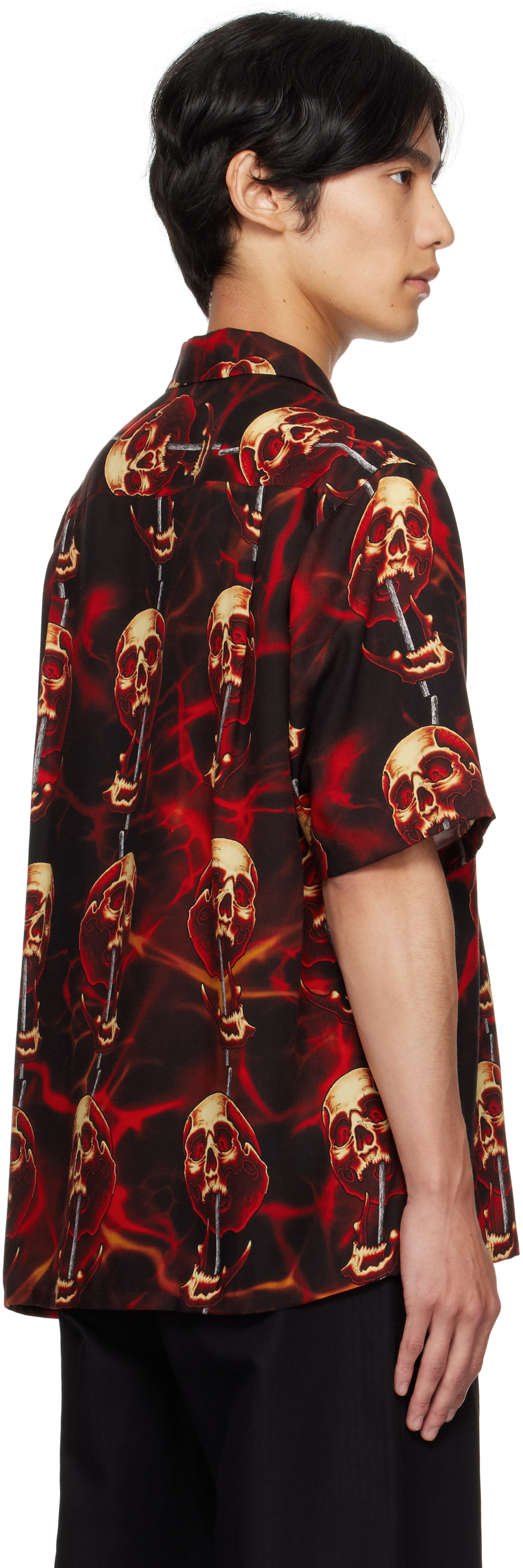 Wacko Maria 56 Tattoo Studio / Hawaiian Shirt Short Sleeve In Black