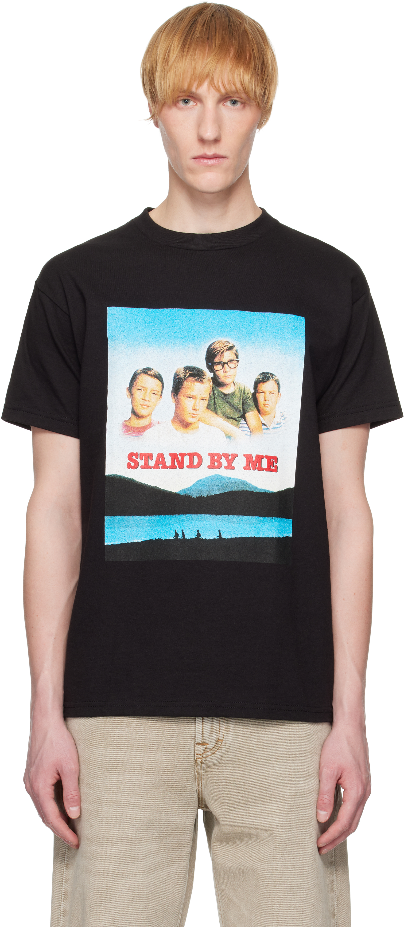 Black 'Stand By Me' Crew Neck T-shirt