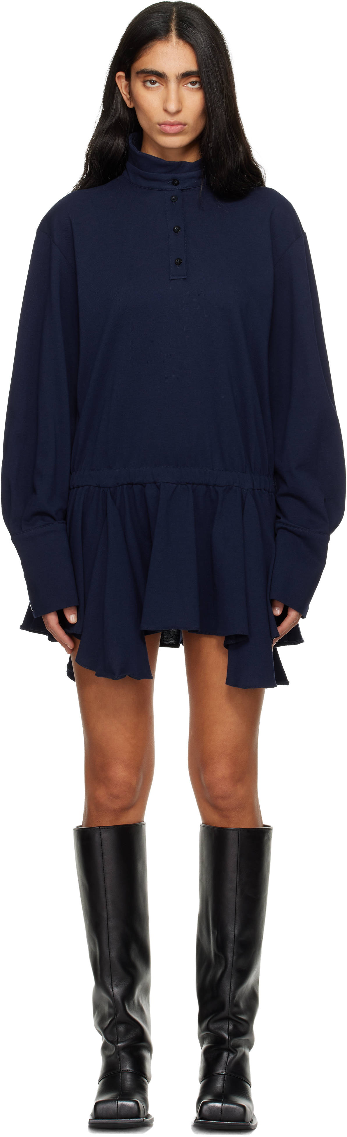 Fidan Novruzova Navy Leni Polo Minidress In Blue