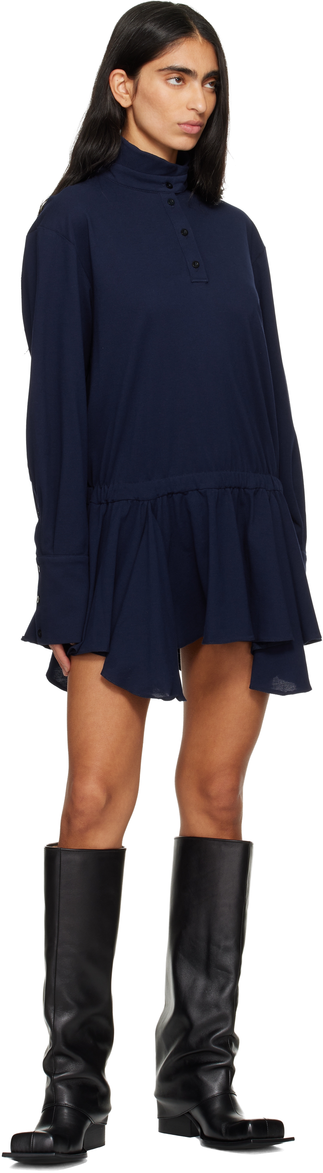 Fidan Novruzova Navy Leni Polo Minidress In Blue